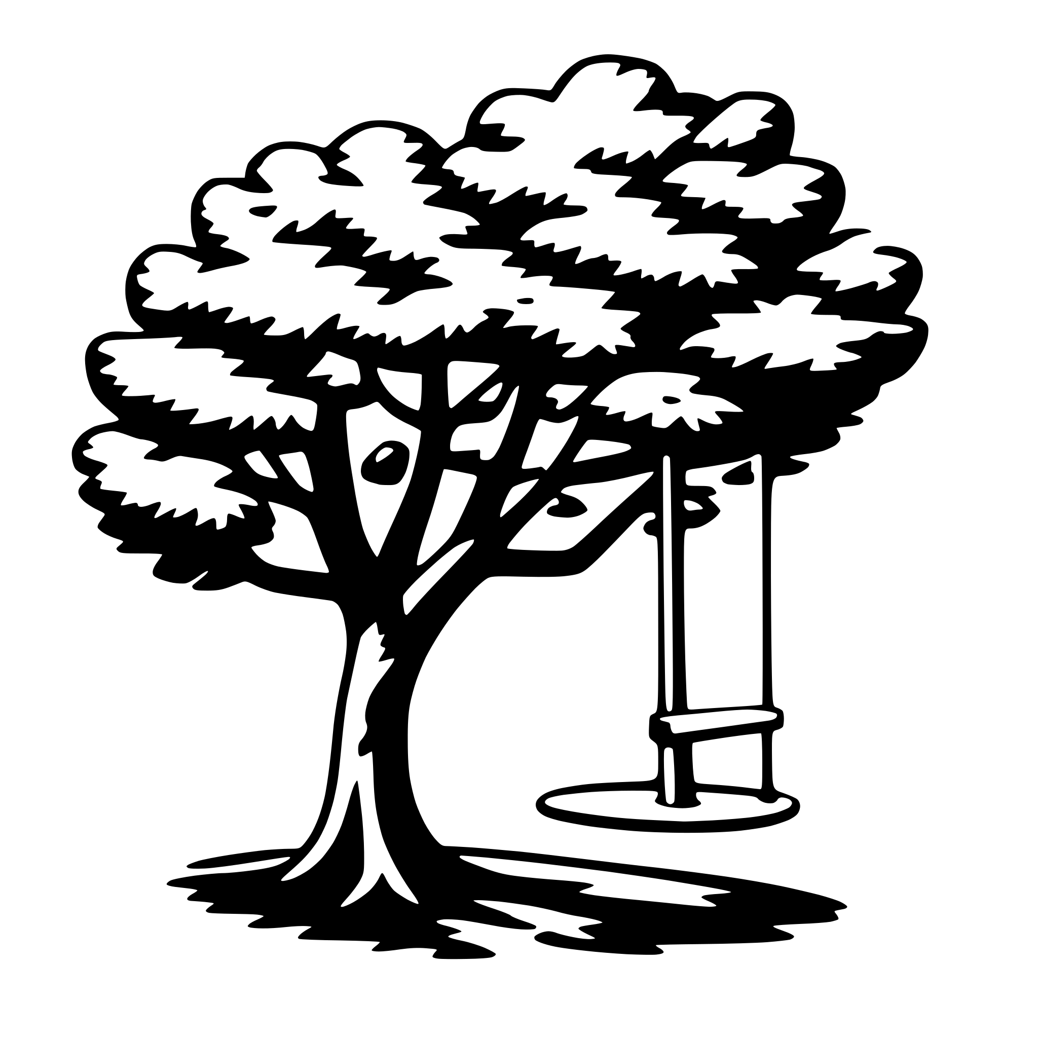 AI-generated SVG of 'tree with swing'