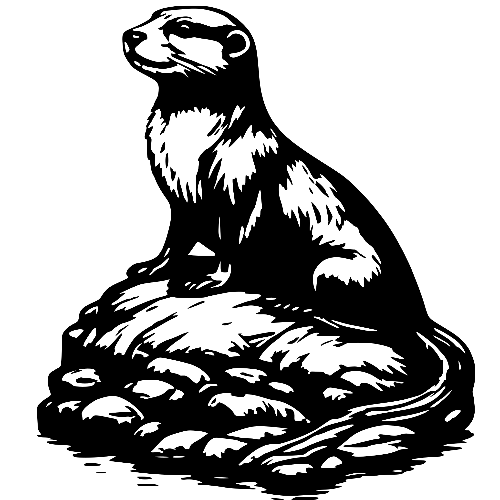 AI-generated SVG of 'two otters'