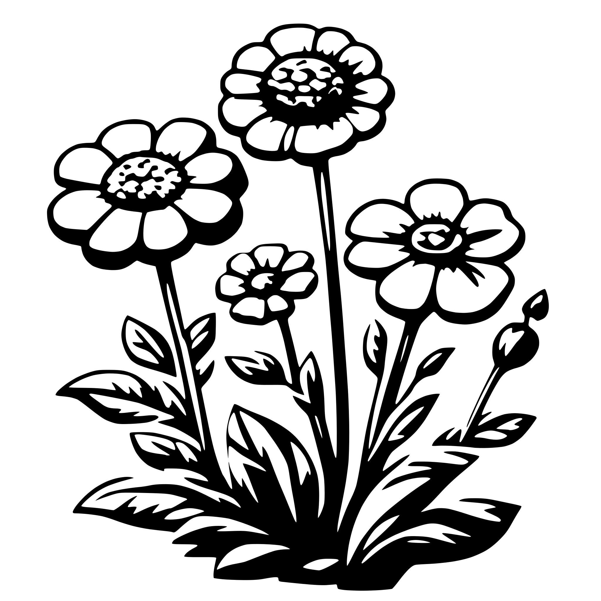 AI-generated SVG of 'several flowers'