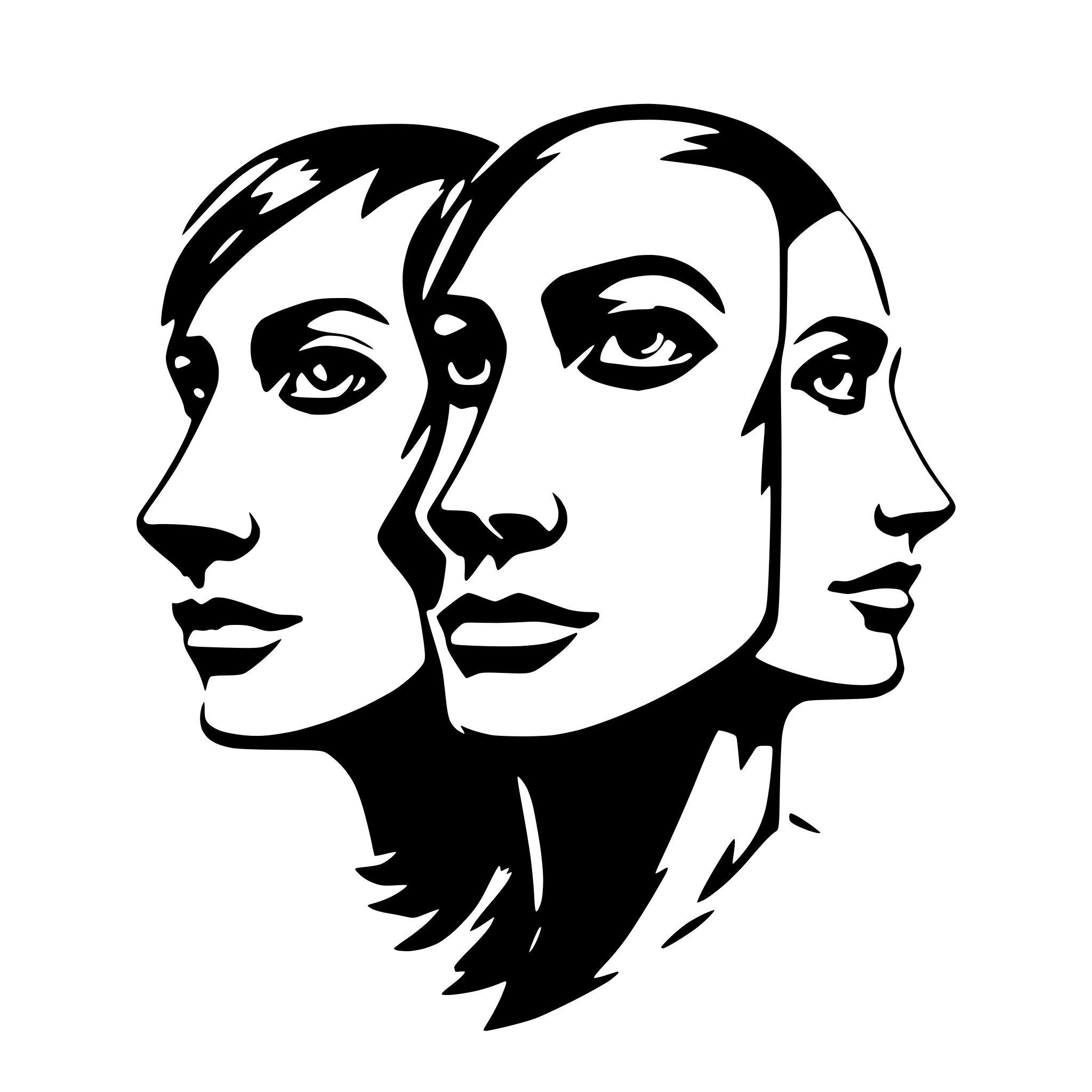 AI-generated SVG of 'Three heads'