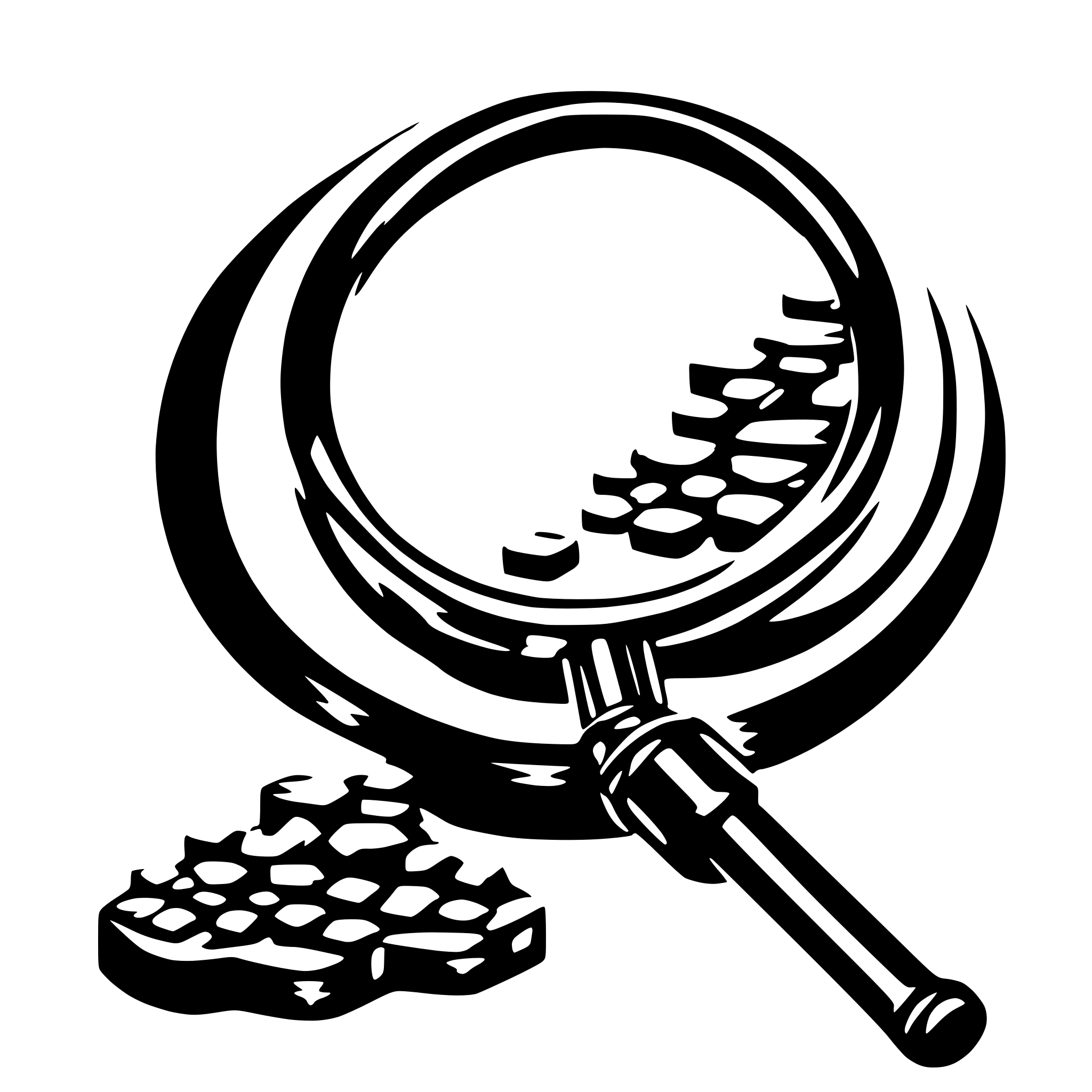 AI-generated SVG of a data nodes beeing inspected by a magnifying glass