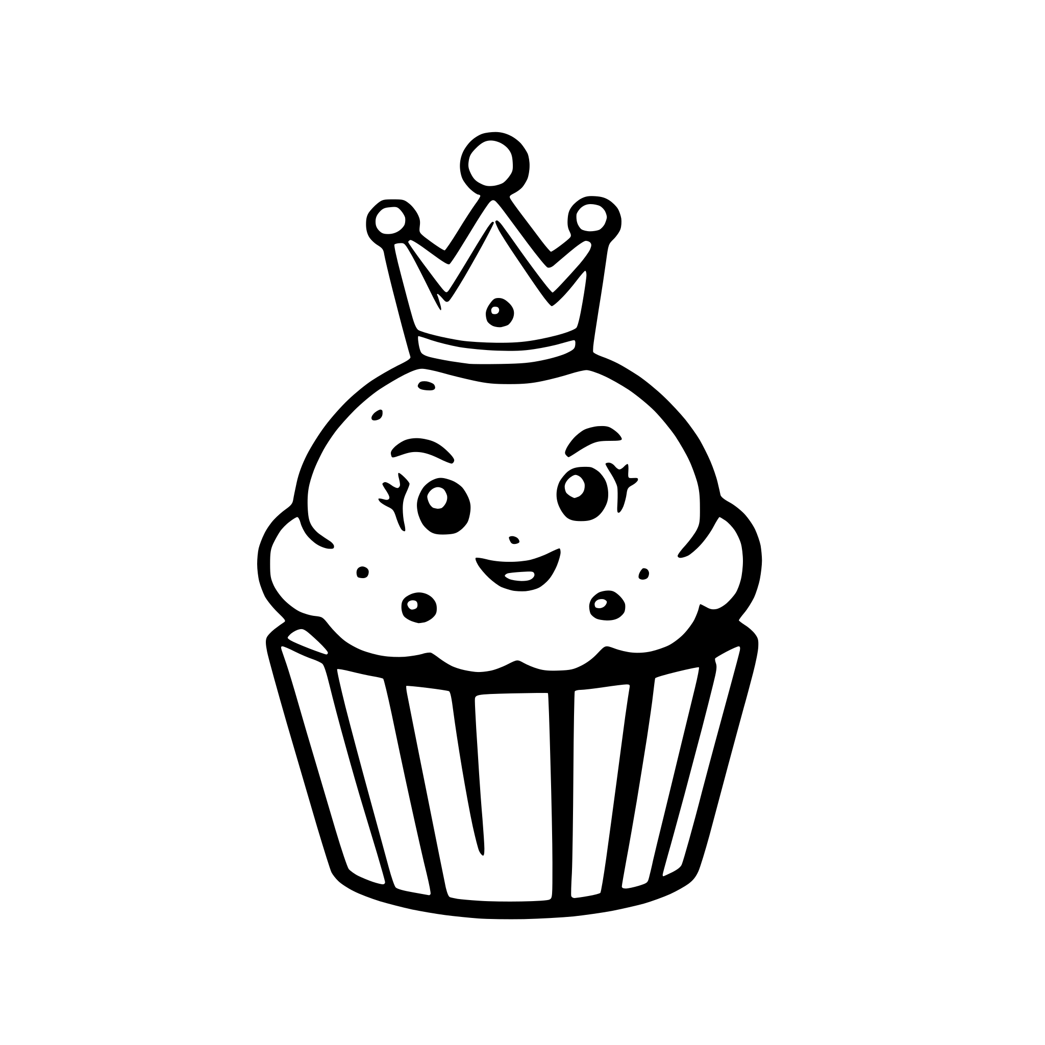 AI-generated SVG of a a cupcake wearing a crown