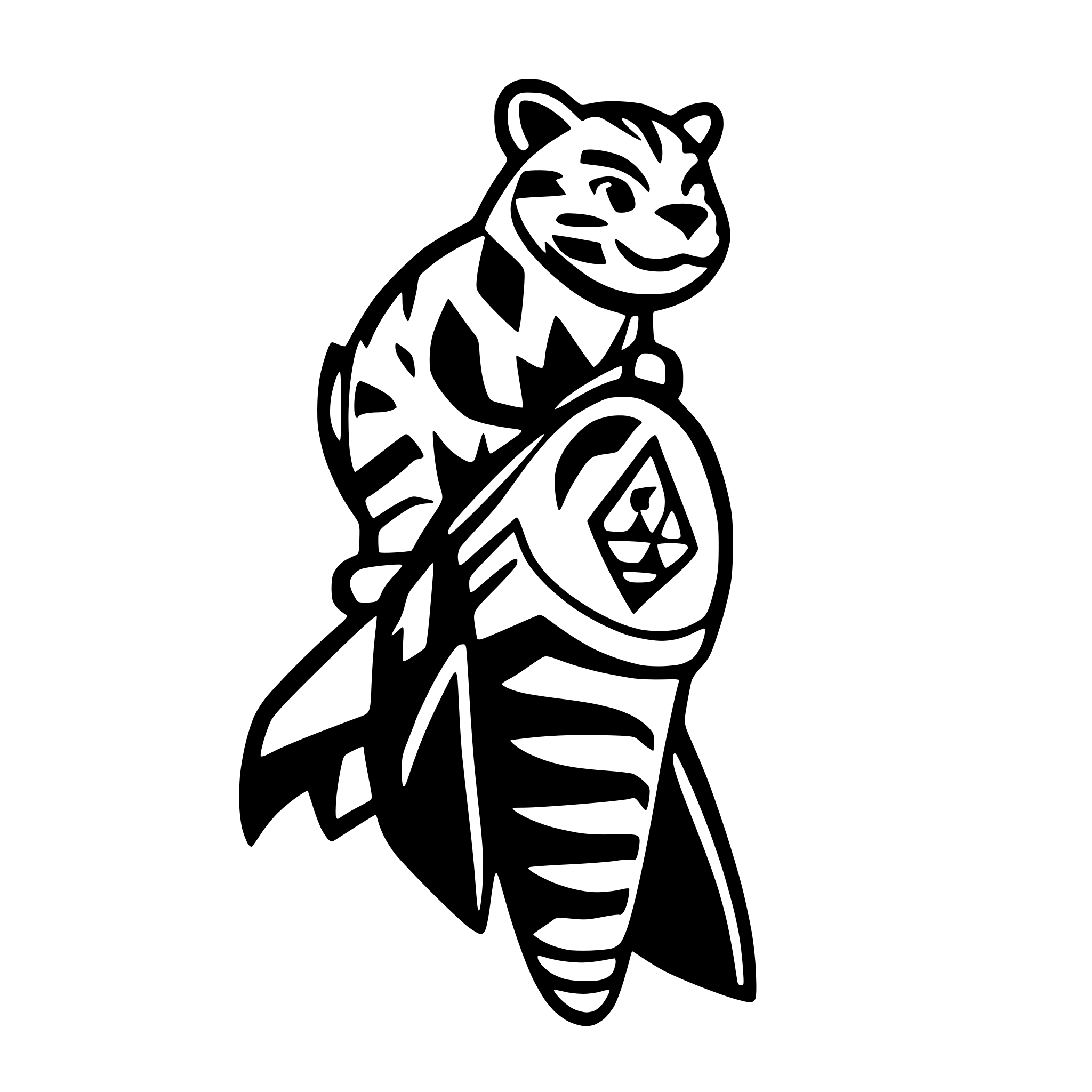 AI-generated SVG of a logo friendly soccer tiger riding rocket ship in space
