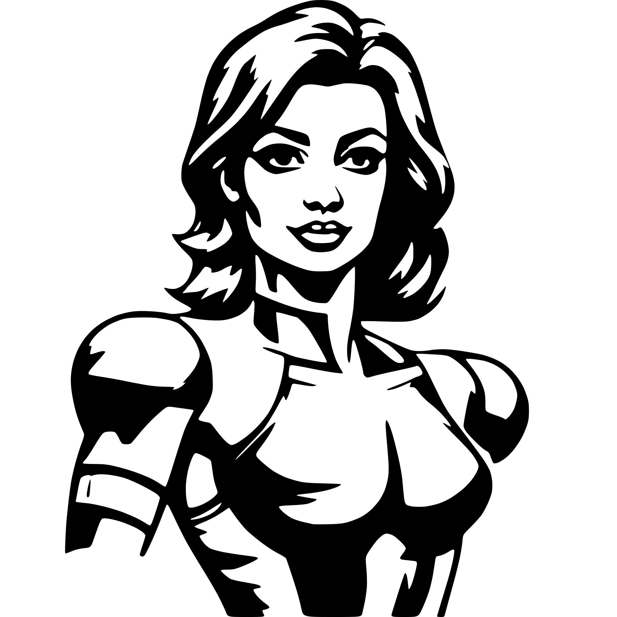 AI-generated SVG of a muscle woman
