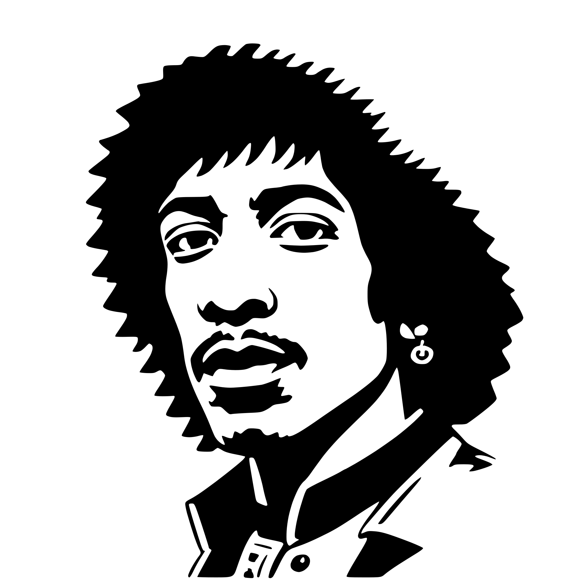 AI-generated SVG of 'jimi hendrix'