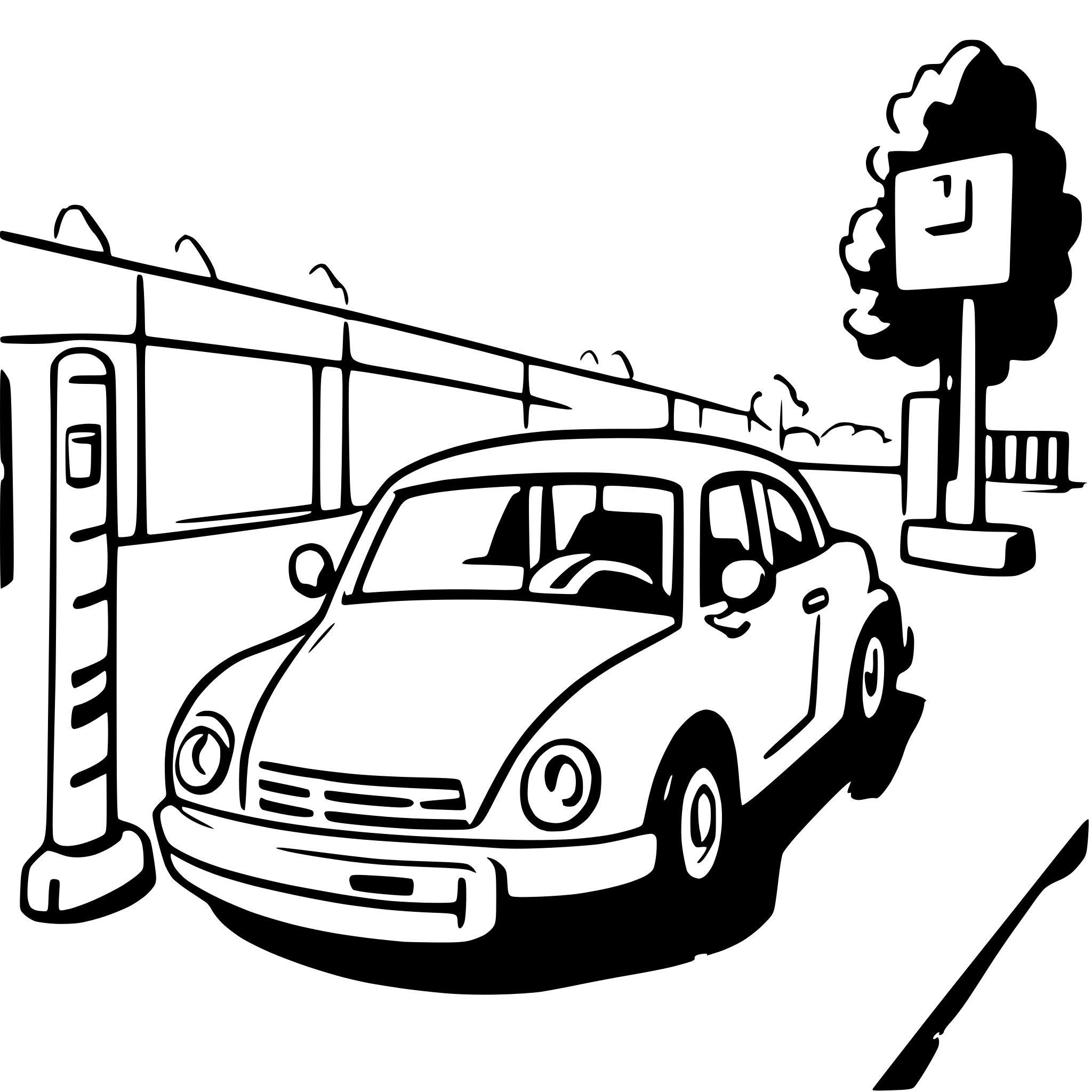 AI-generated SVG of a Car entering parking with barrier opening