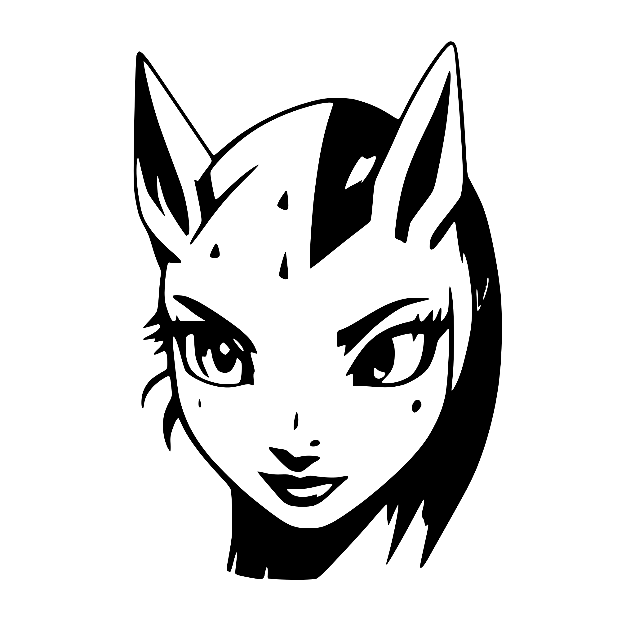 AI-generated SVG of a lama head with red and green