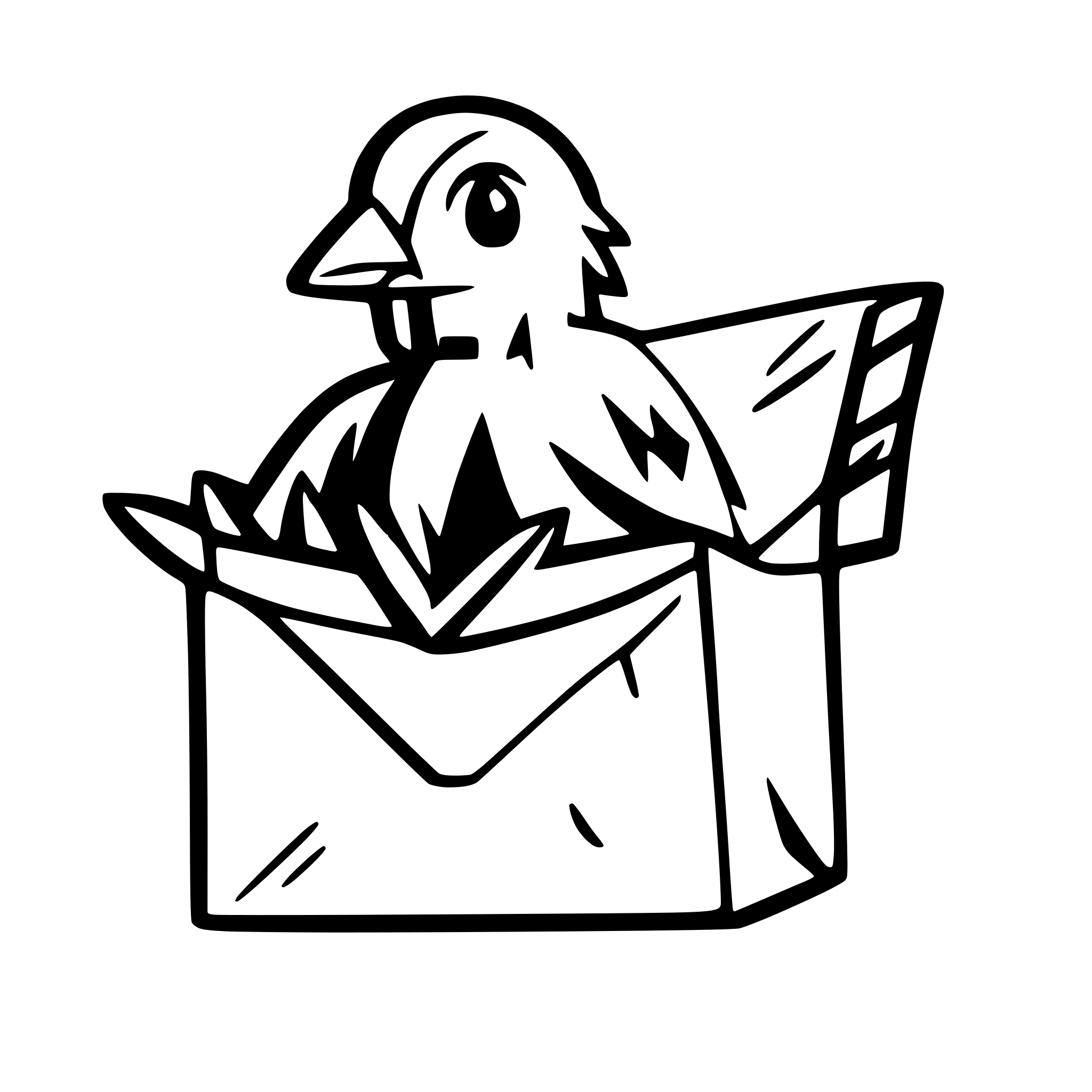 AI-generated SVG of 'pigeon mail'