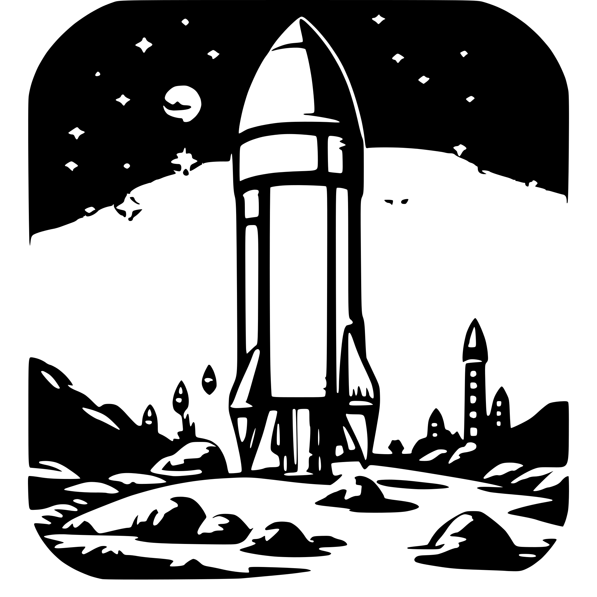 AI-generated SVG of a mars with a rocket
