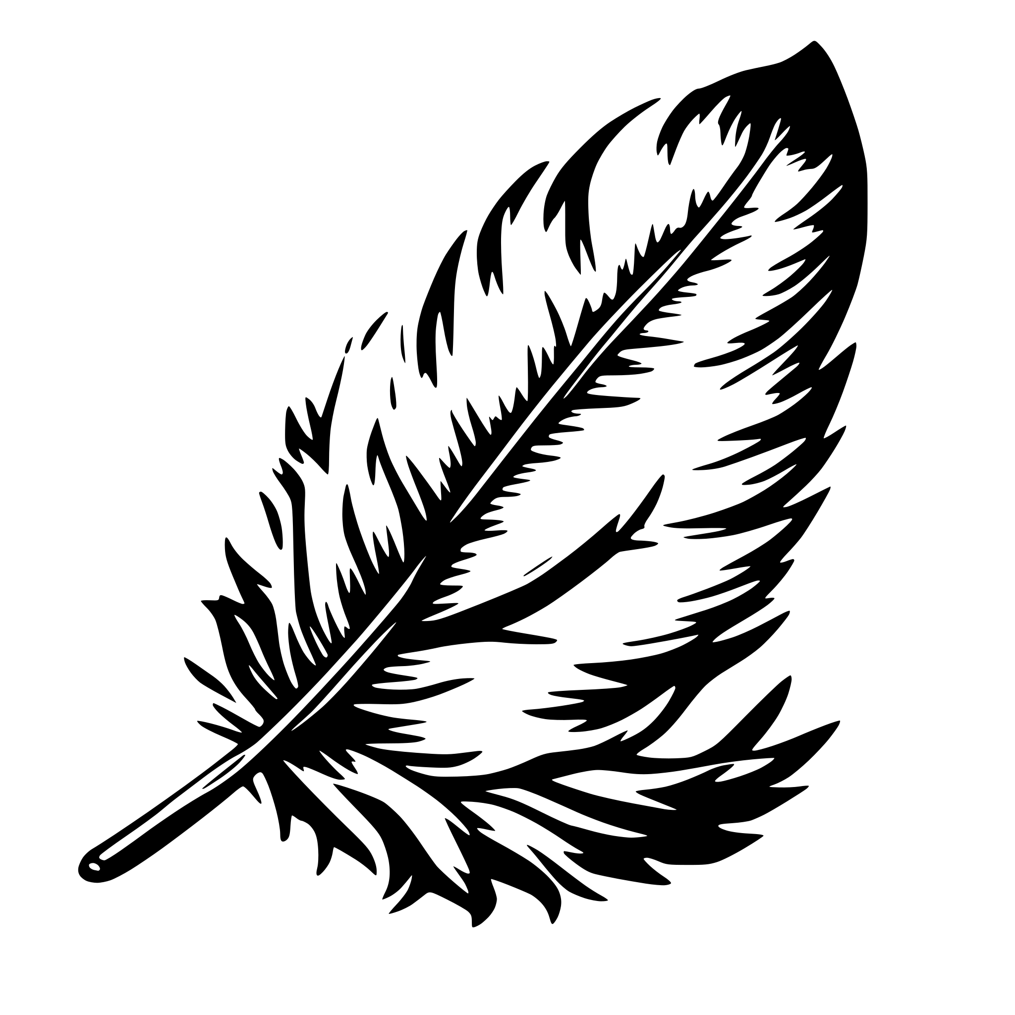 AI-generated SVG of a feather