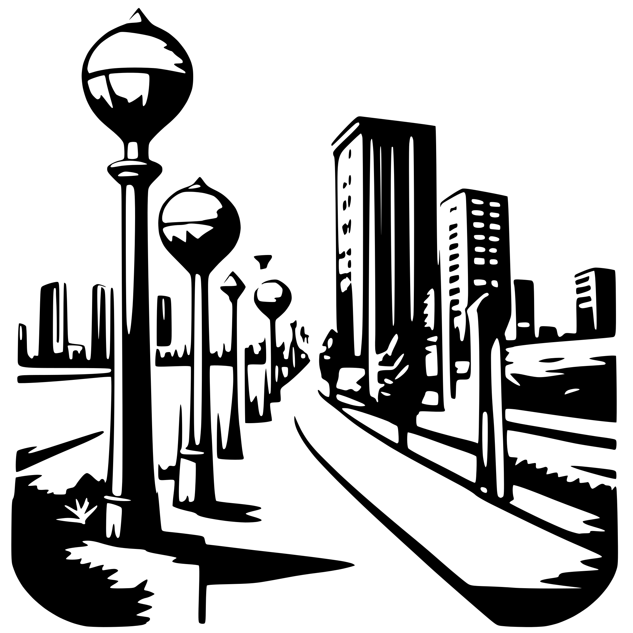 AI-generated SVG of 'Black and white street art'