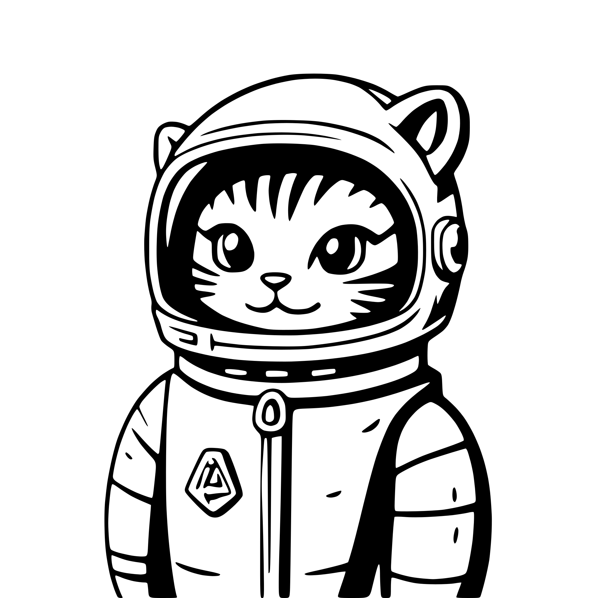 AI-generated SVG of a a space-themed cat in an astronaut helmet