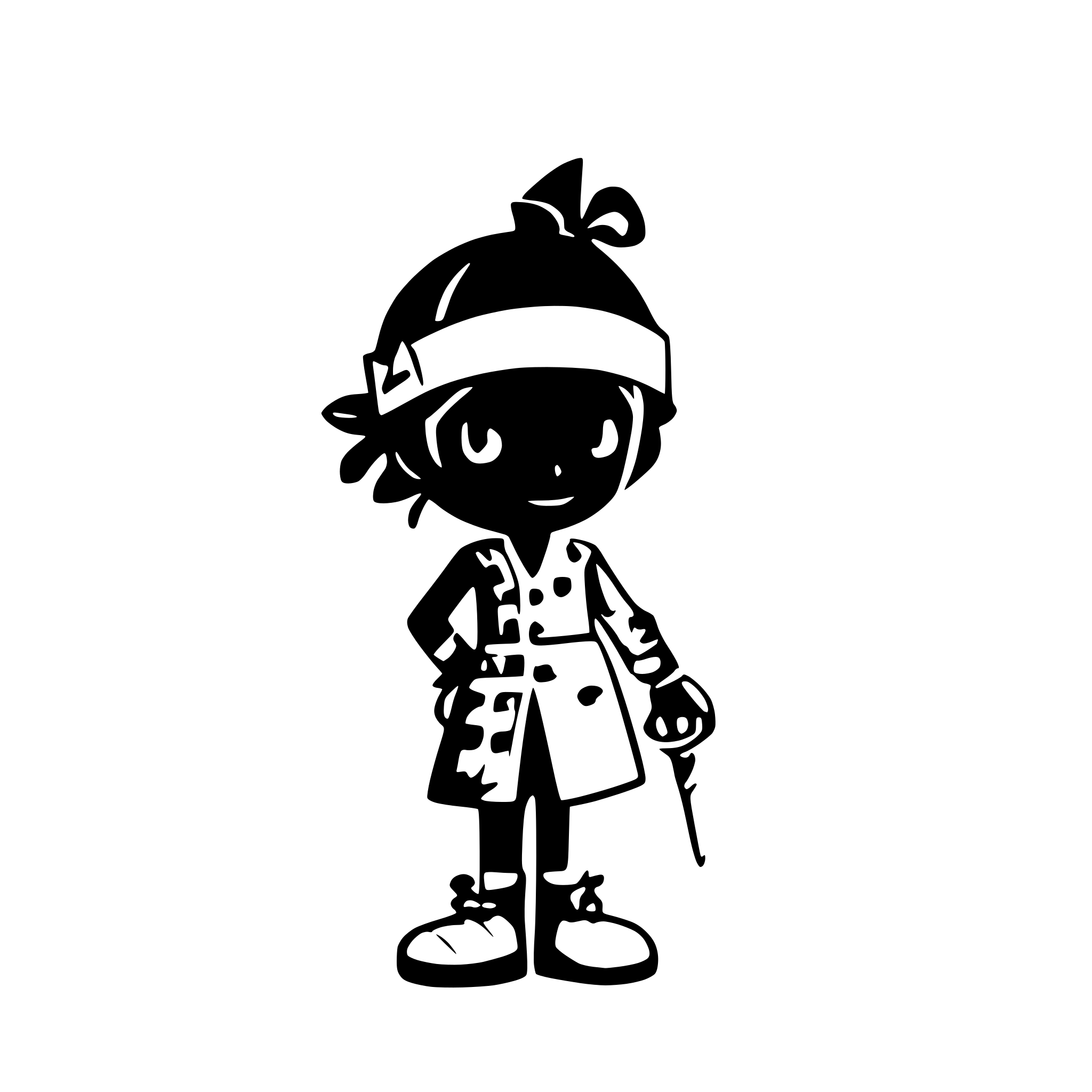 AI-generated SVG of a little pirate, suited for childrens coloring books, so no big black filled areas