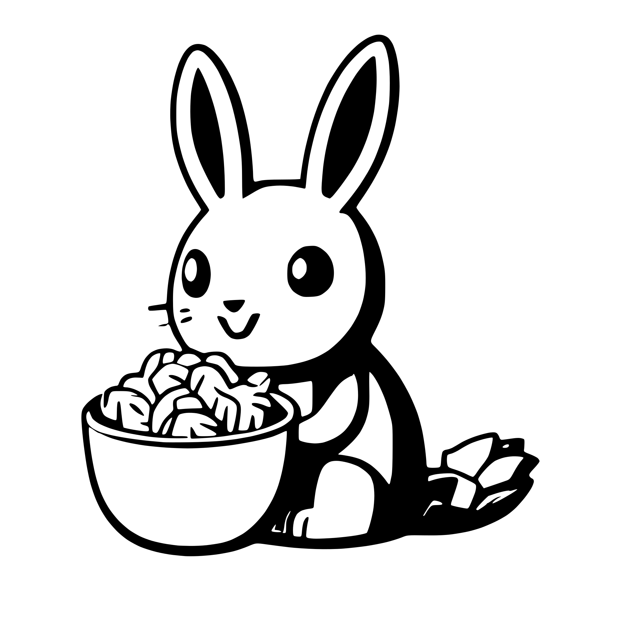 AI-generated SVG of a A grey rabbit eating ramens as an icon for a intelliJ plugin