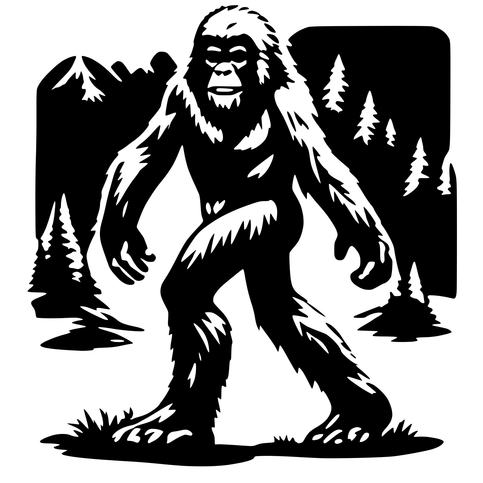 AI-generated SVG of 'bigfoot creature siluette'