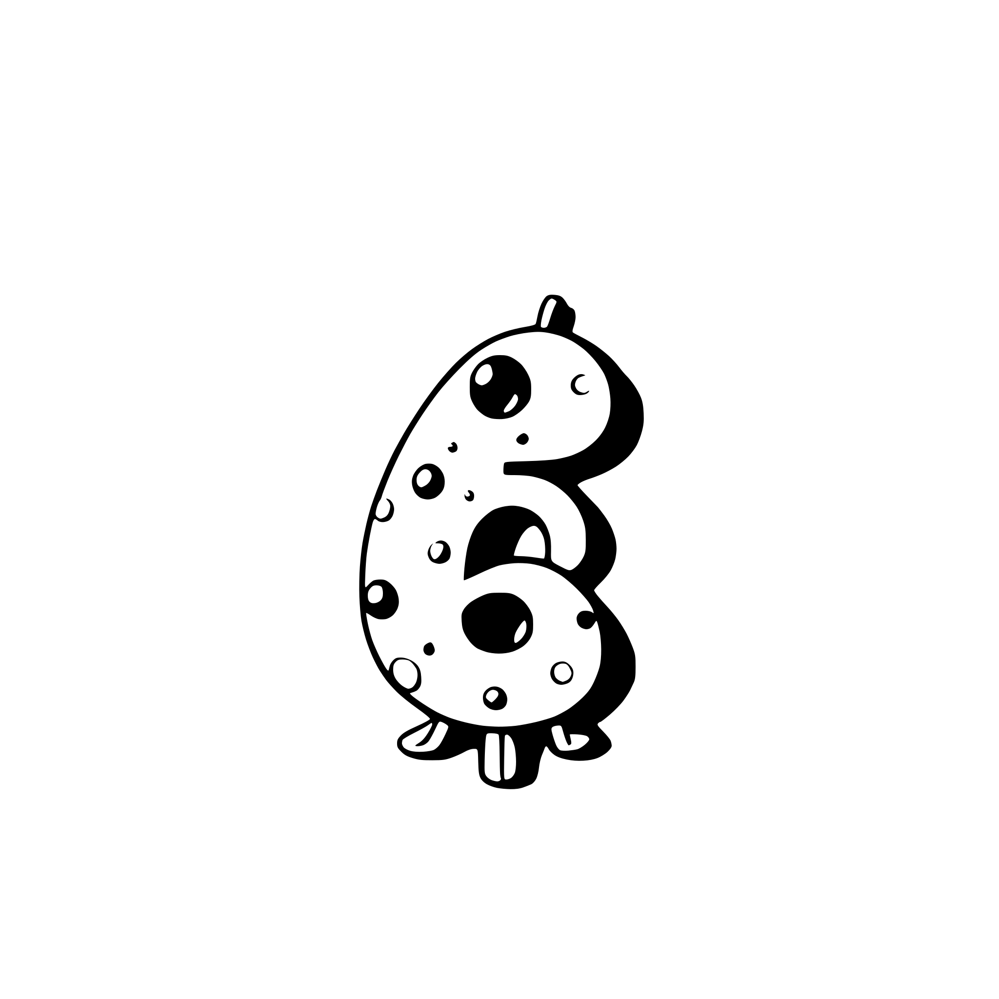 AI-generated SVG of a write the number 6 in the picture. Only the number 6.Use circular dots in different sizes to create the image