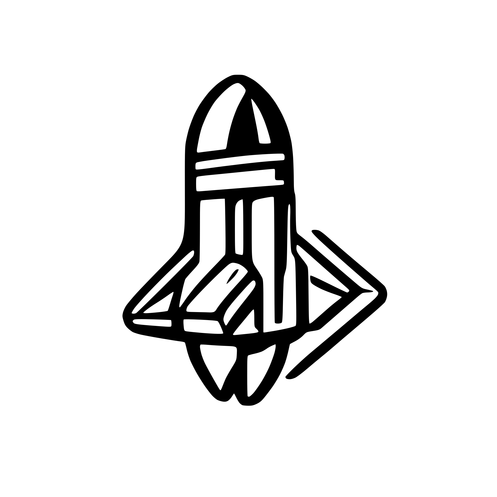 AI-generated SVG of a A modern and minimalistic logo featuring a chain link shaped like a rocket. The design should have clear, distinct lines, making it easy to vectorize. The style should be sleek and futuristic, symbolizing speed and connectivity. The color scheme should be blue and white or include a gradient effect. The logo should be simple, scalable, and visually appealing without any text elements.