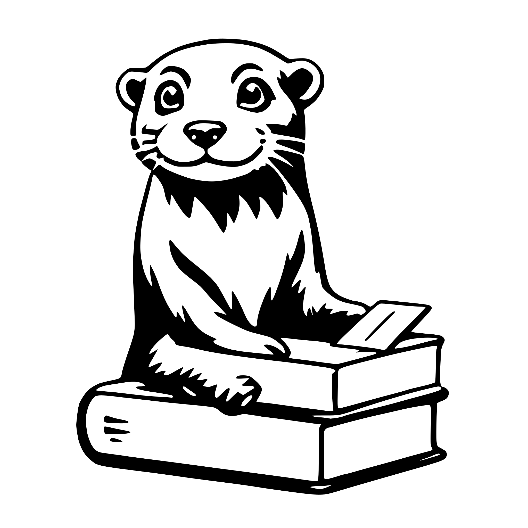AI-generated SVG of 'otter with book'
