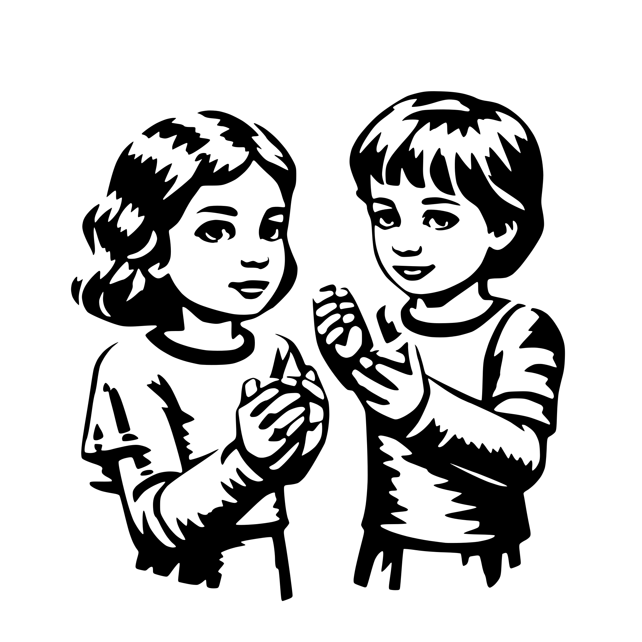 AI-generated SVG of a some childs who holding on their hands AI-generated SVG of a some childs who holding on their hands
