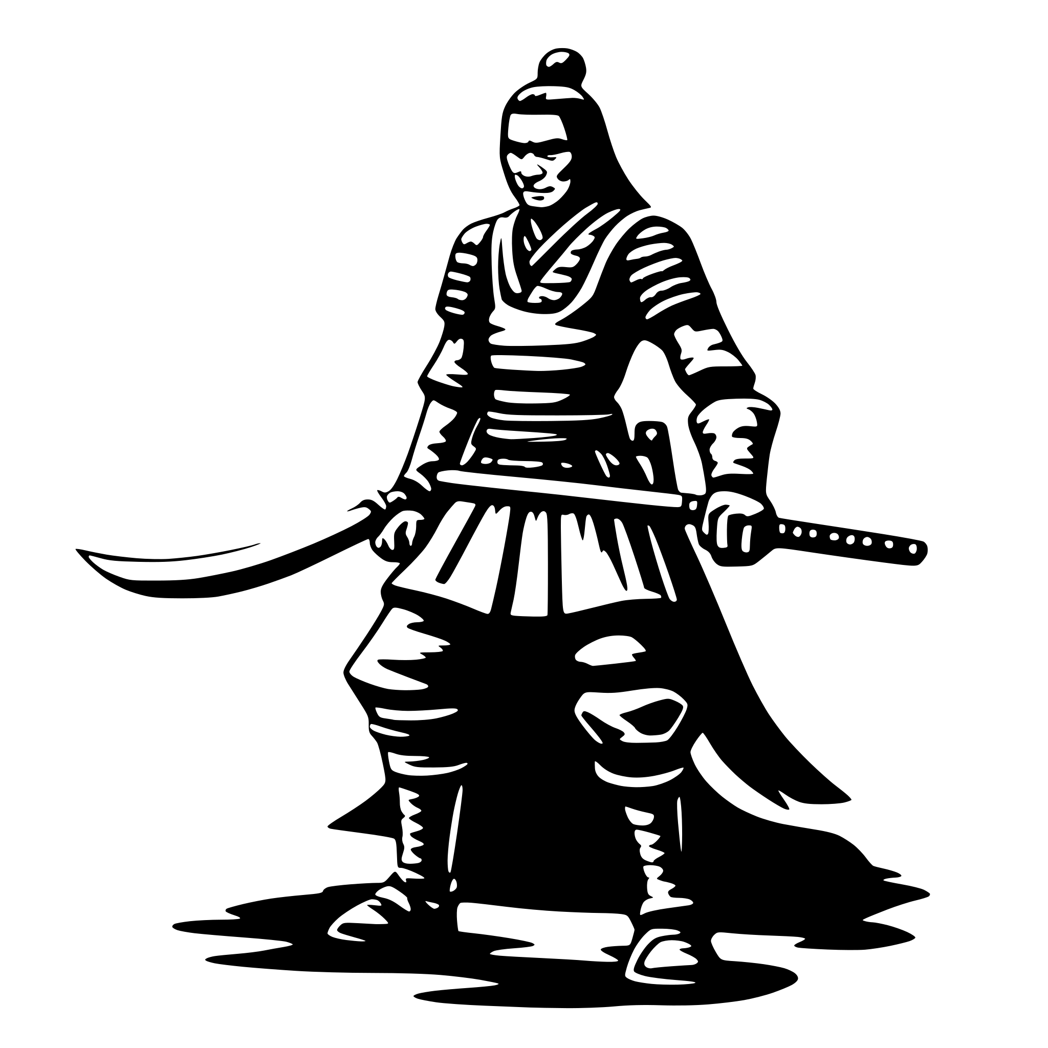 AI-generated SVG of a old samurai