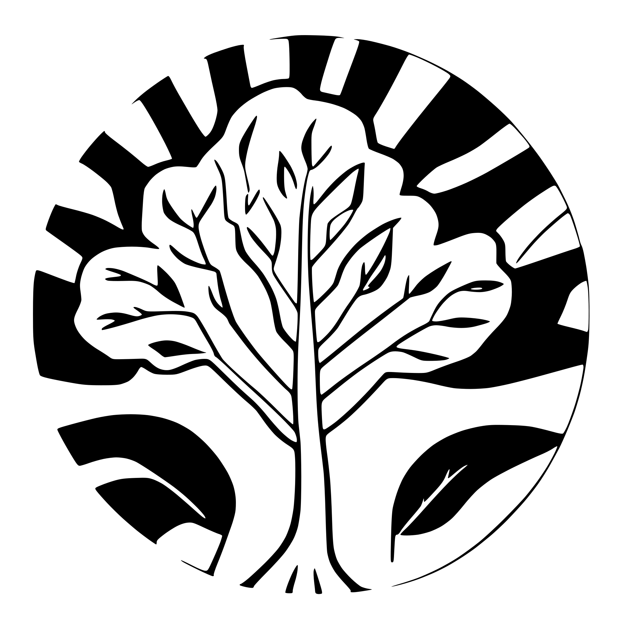 AI-generated SVG of a one soliter tree linden, contour