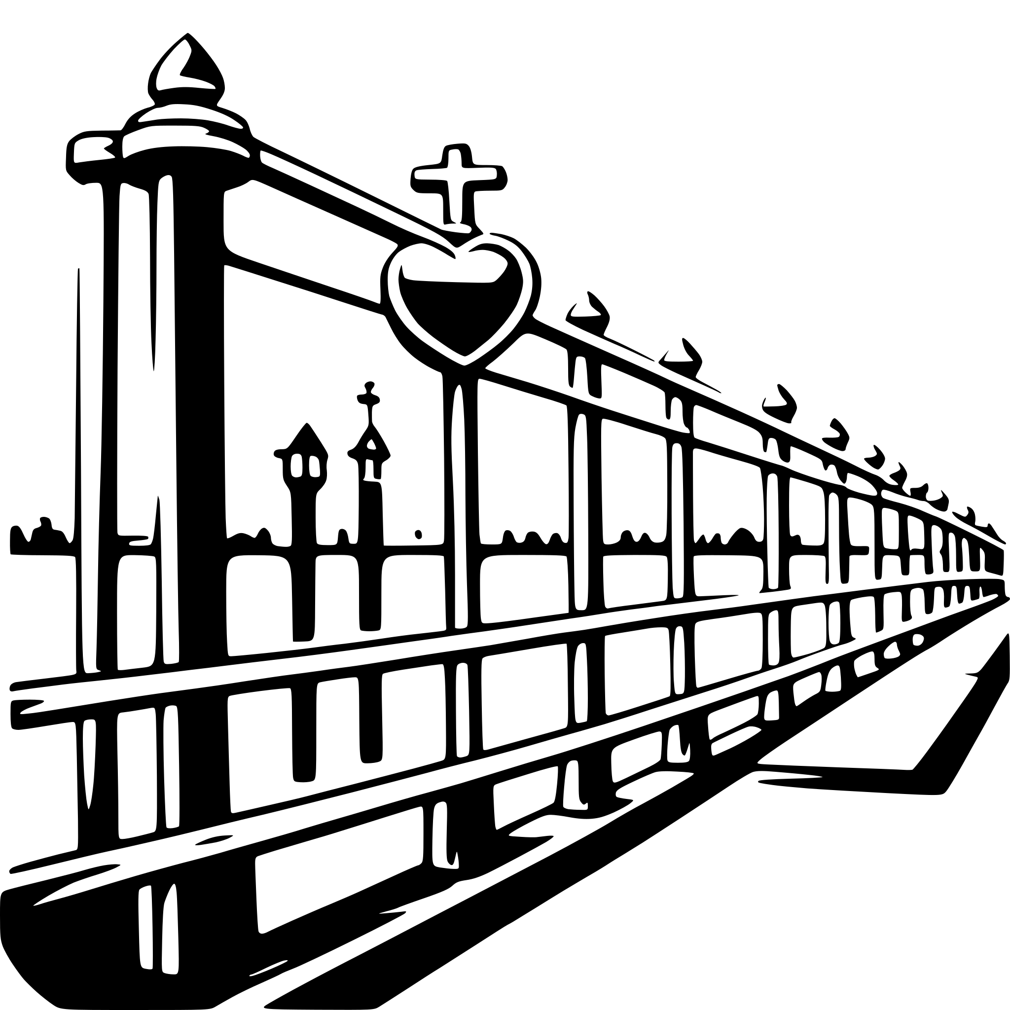 AI-generated SVG of a love lock bridge