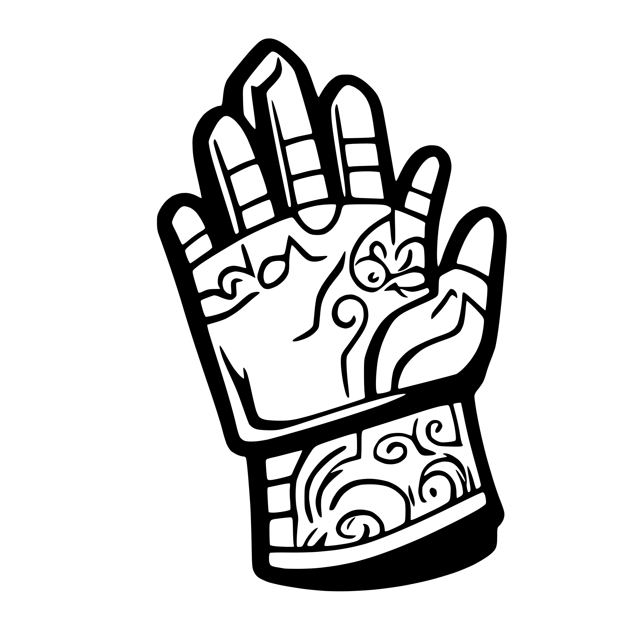 AI-generated SVG of a Dark Age of Camelot Style armor Glove icon.