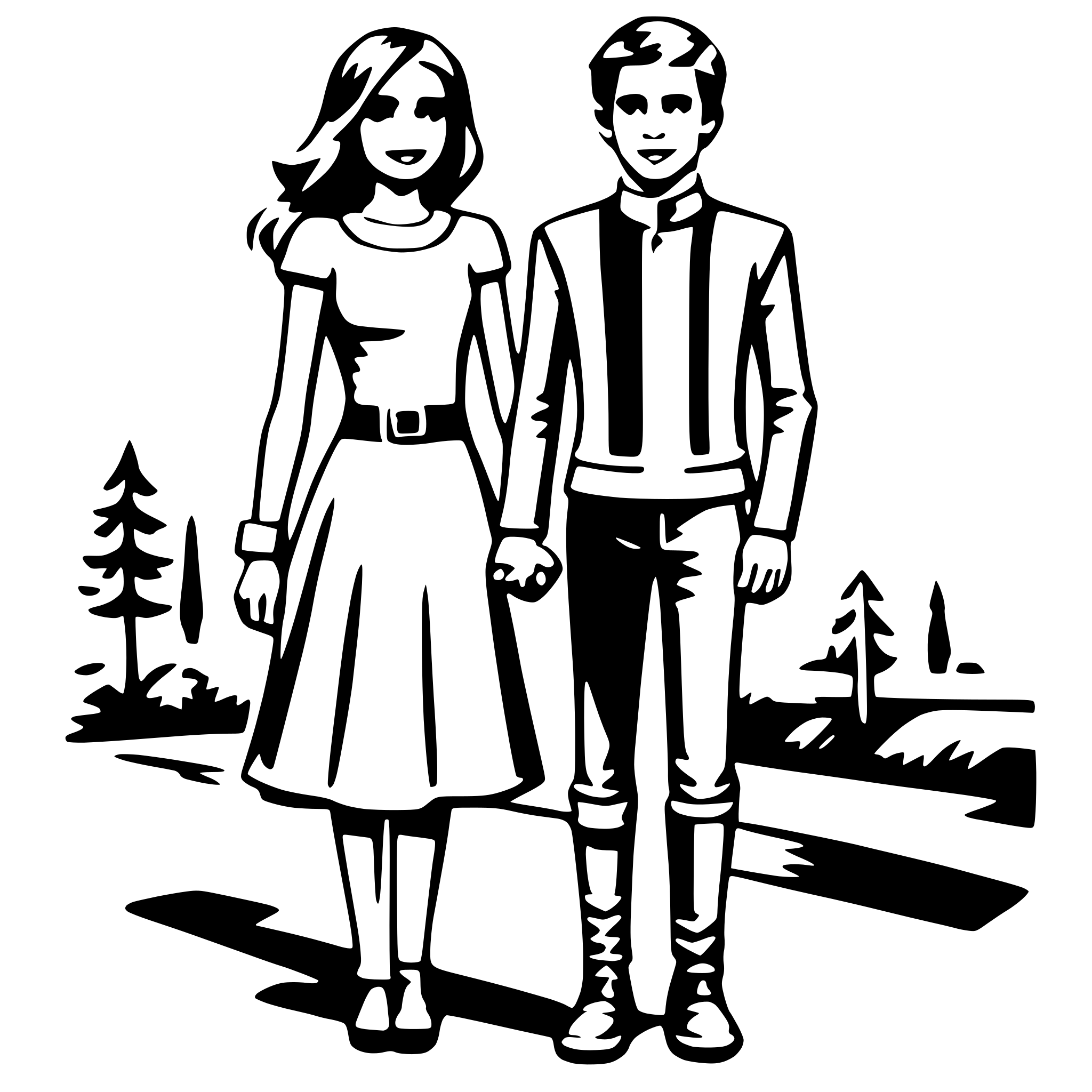 AI-generated SVG of 'couple's matching outfits'