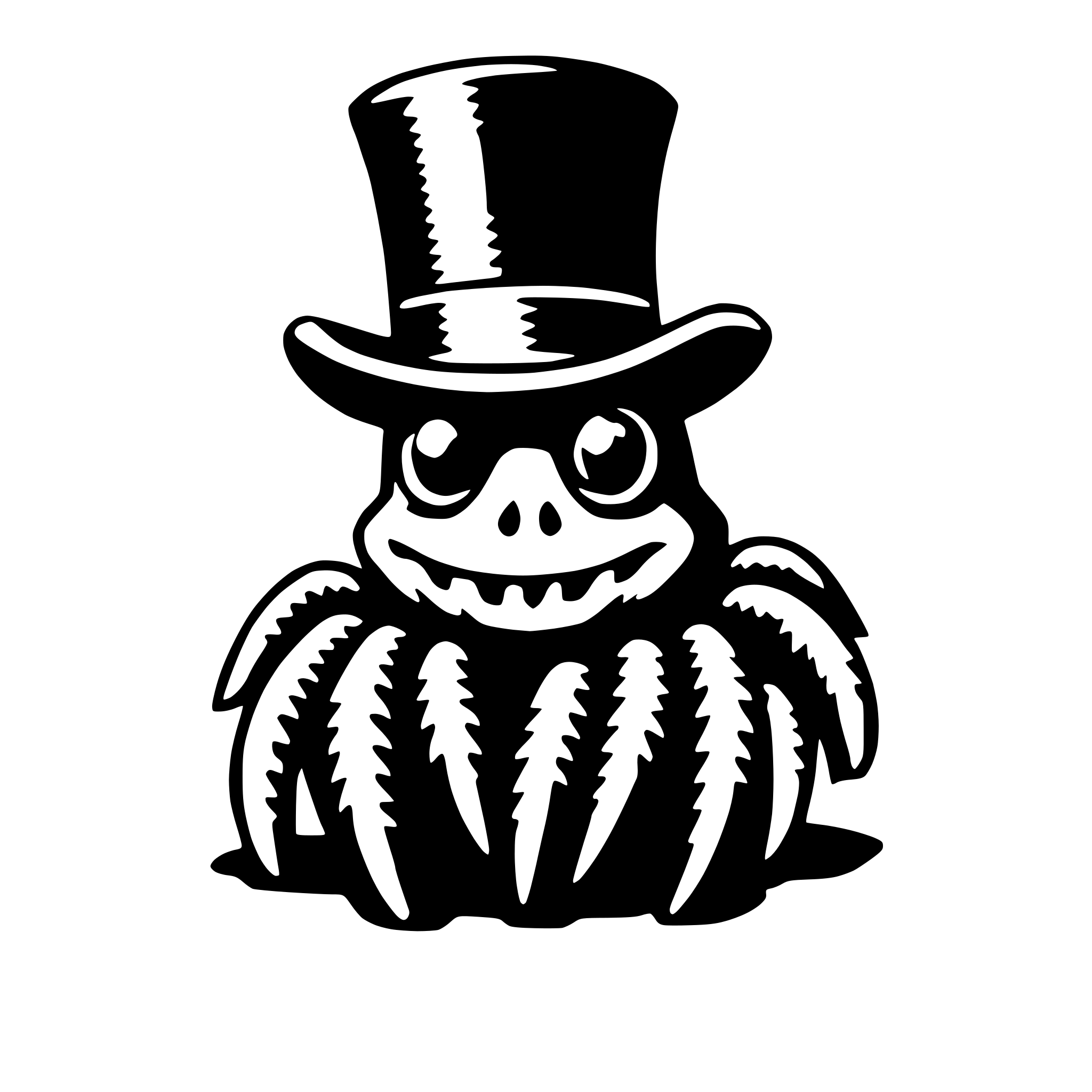 AI-generated SVG of 'tarantula with top hat'