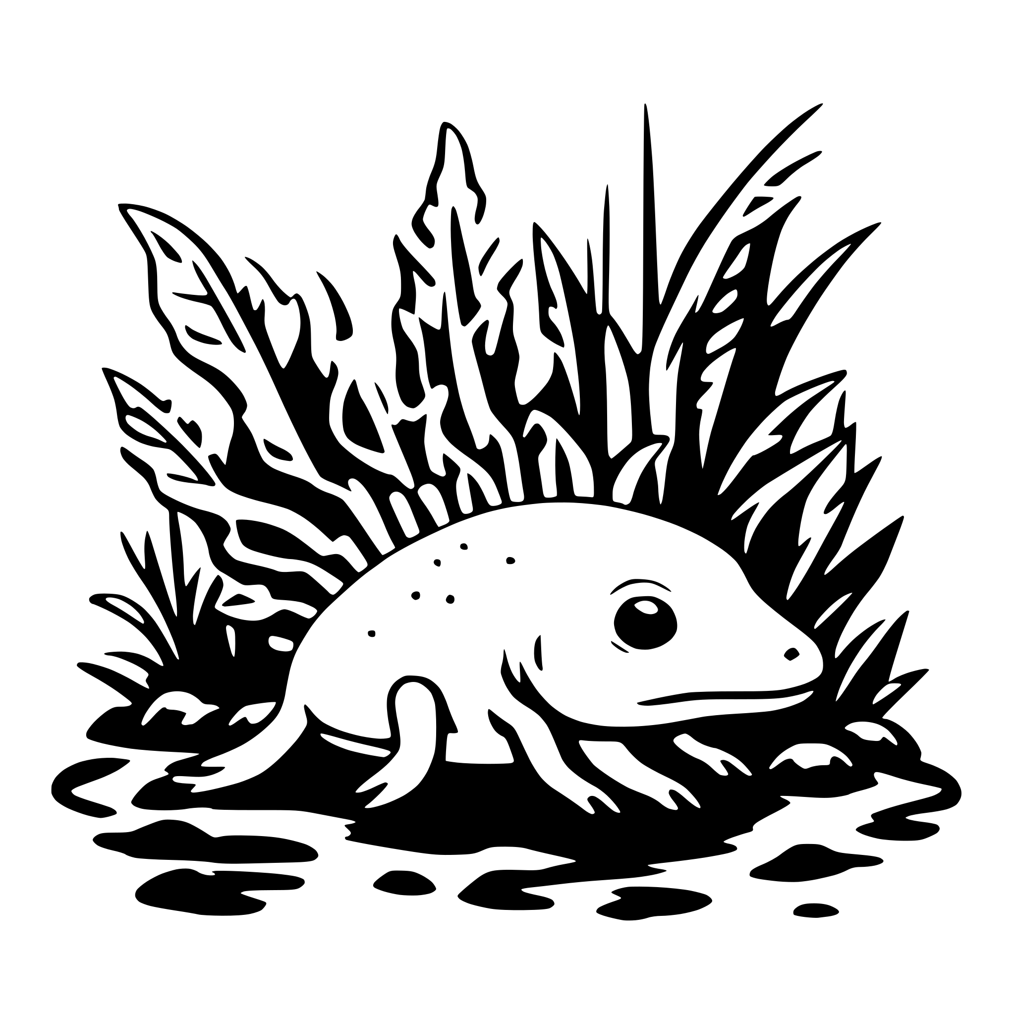 AI-generated SVG of a Axolotl