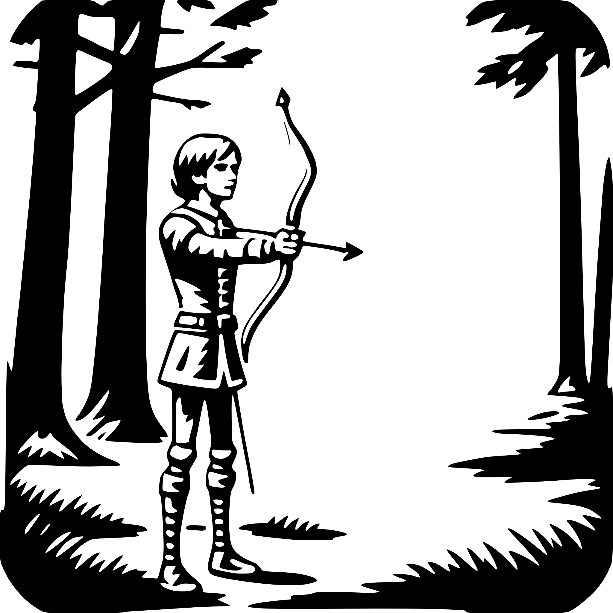 AI-generated SVG of 'archery in forest'