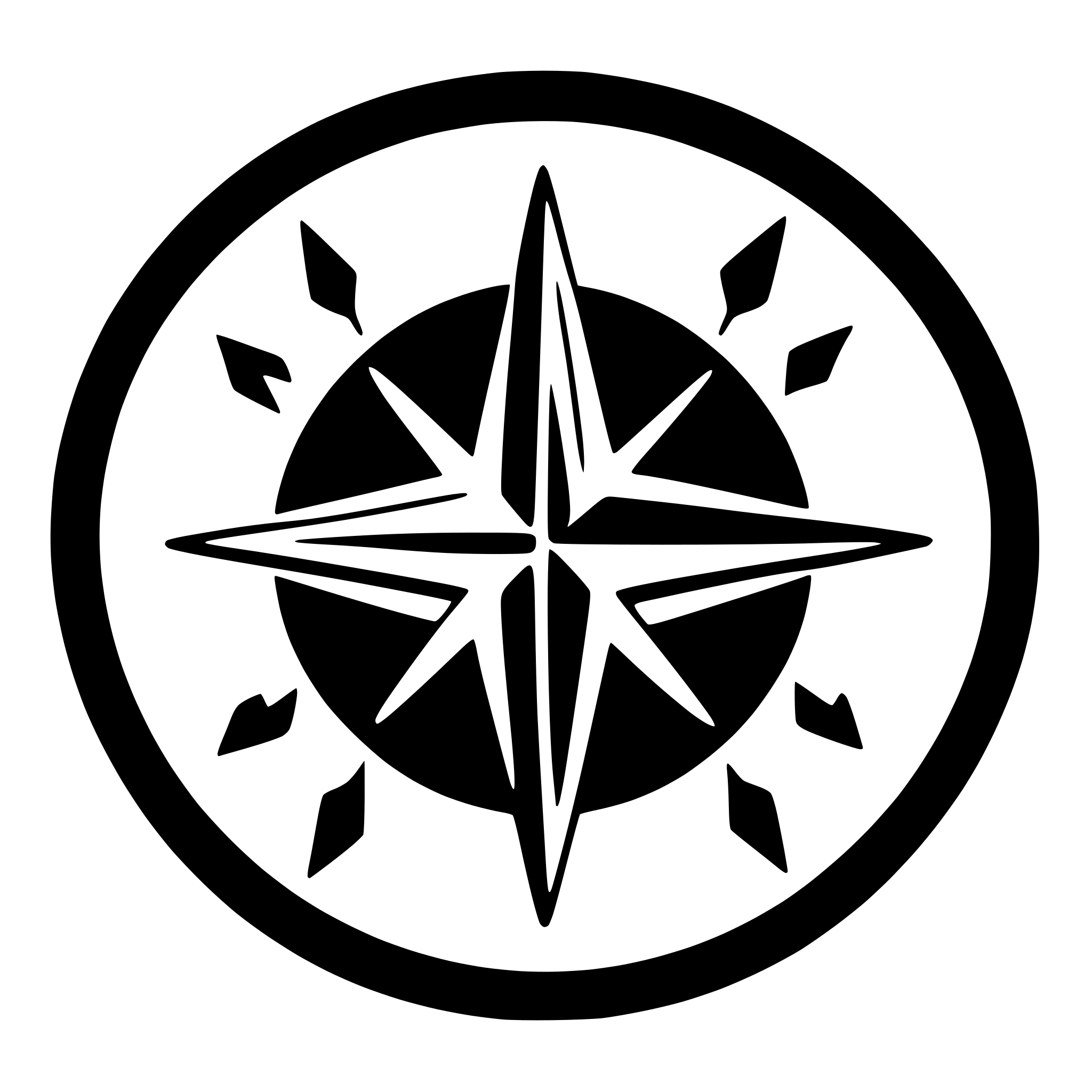 AI-generated SVG of a A compass rose with its north pointer highlighted and a small star at its center