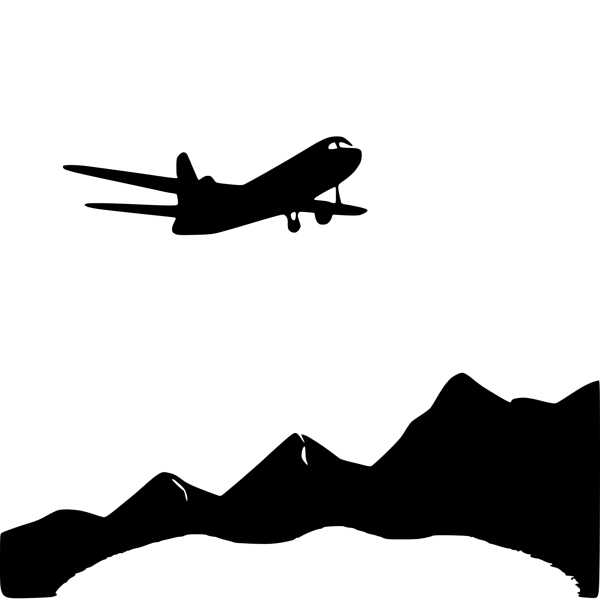 AI-generated SVG of 'airplane flying over mountains'