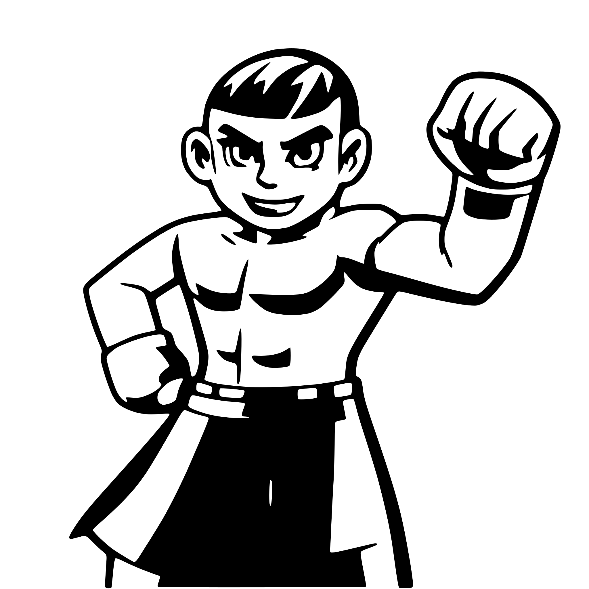AI-generated SVG of a Aggressive Boxer