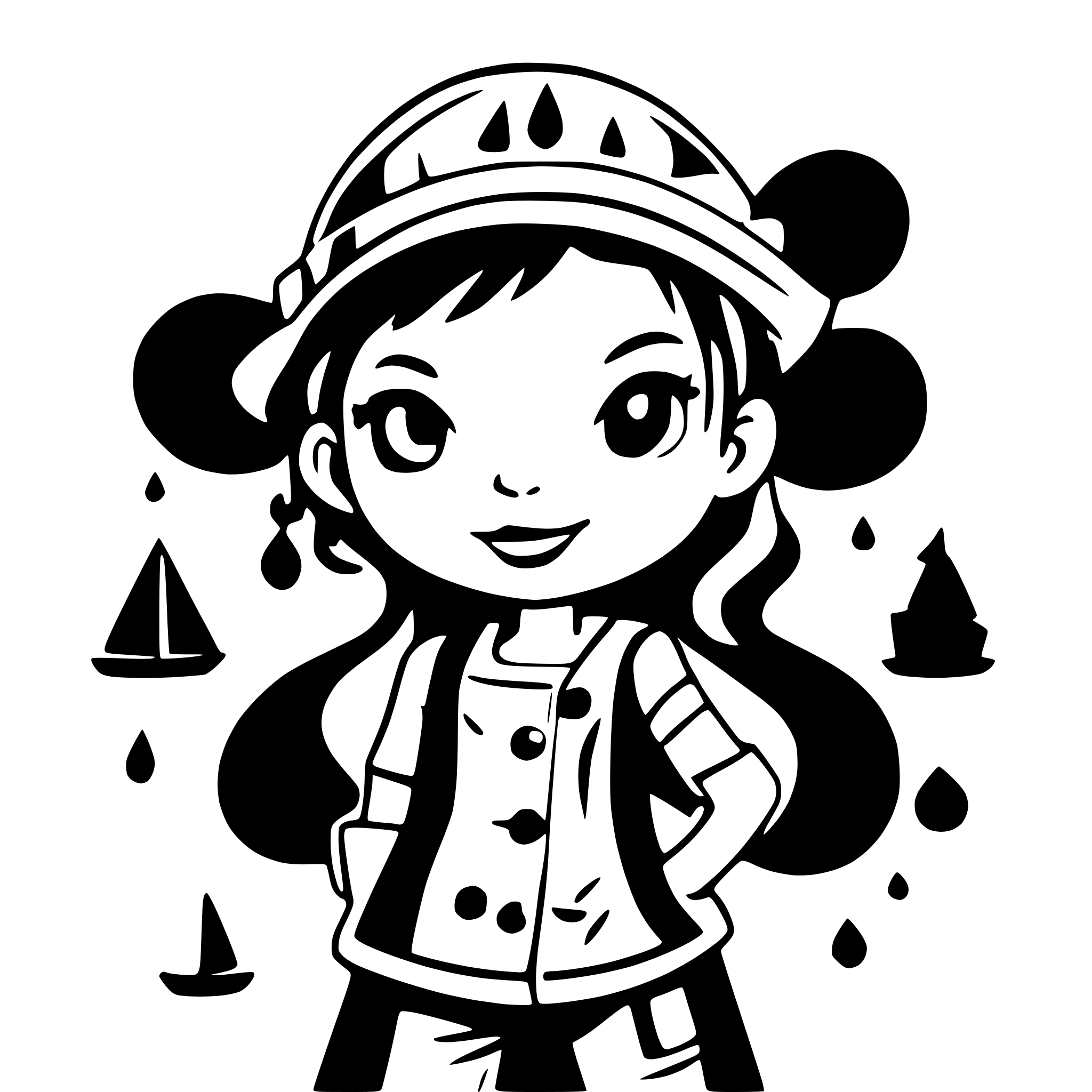 AI-generated SVG of a little pirate, suited for children coloring books AI-generated SVG of a little pirate, suited for children coloring books