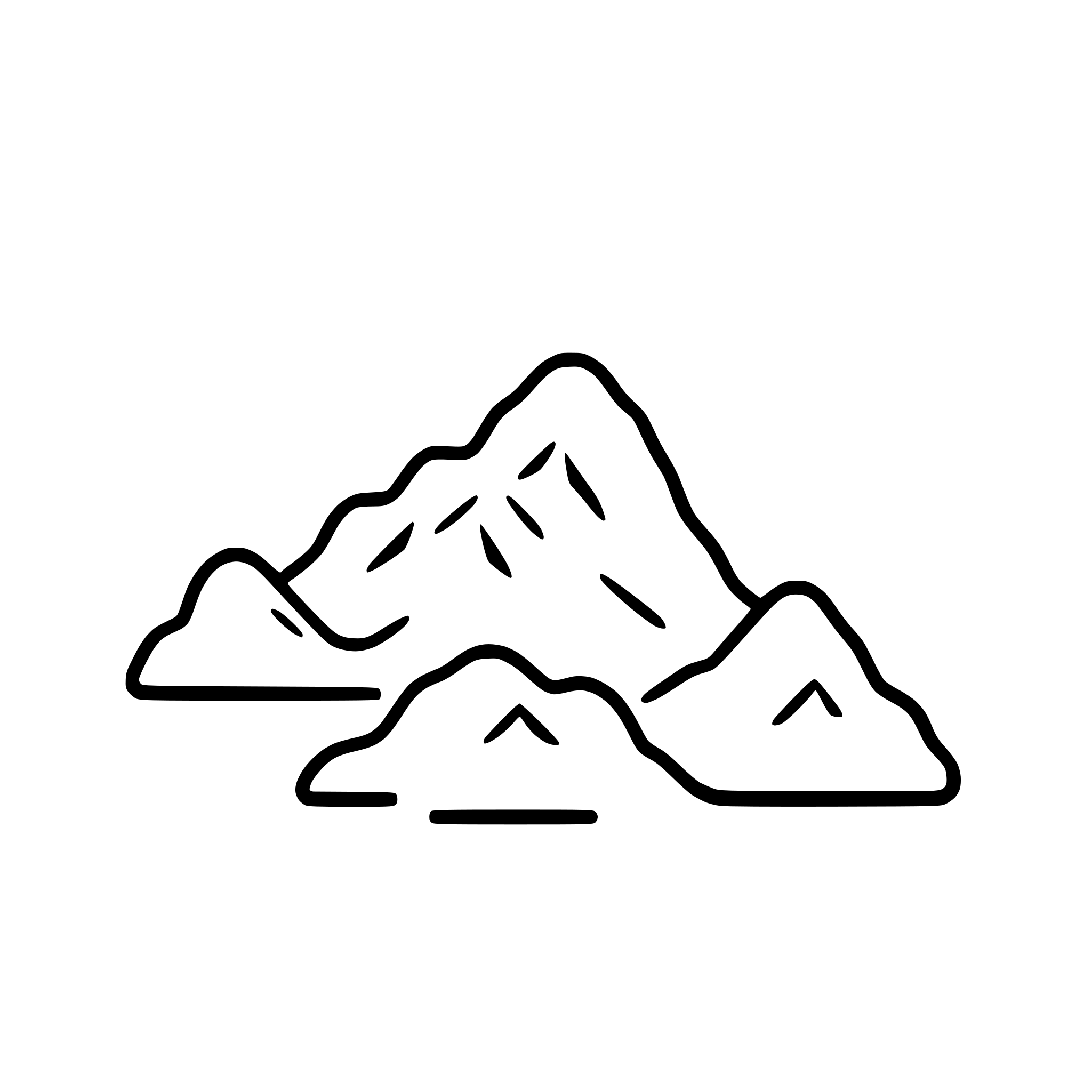AI-generated SVG of a mountain range, icon-based style, clean lines