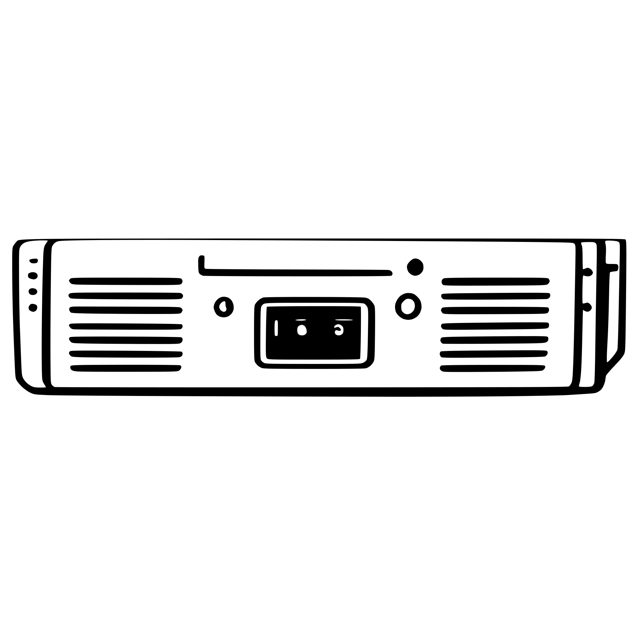 AI-generated SVG of a Front panel image of uninterruptible power supply in 2U case.
