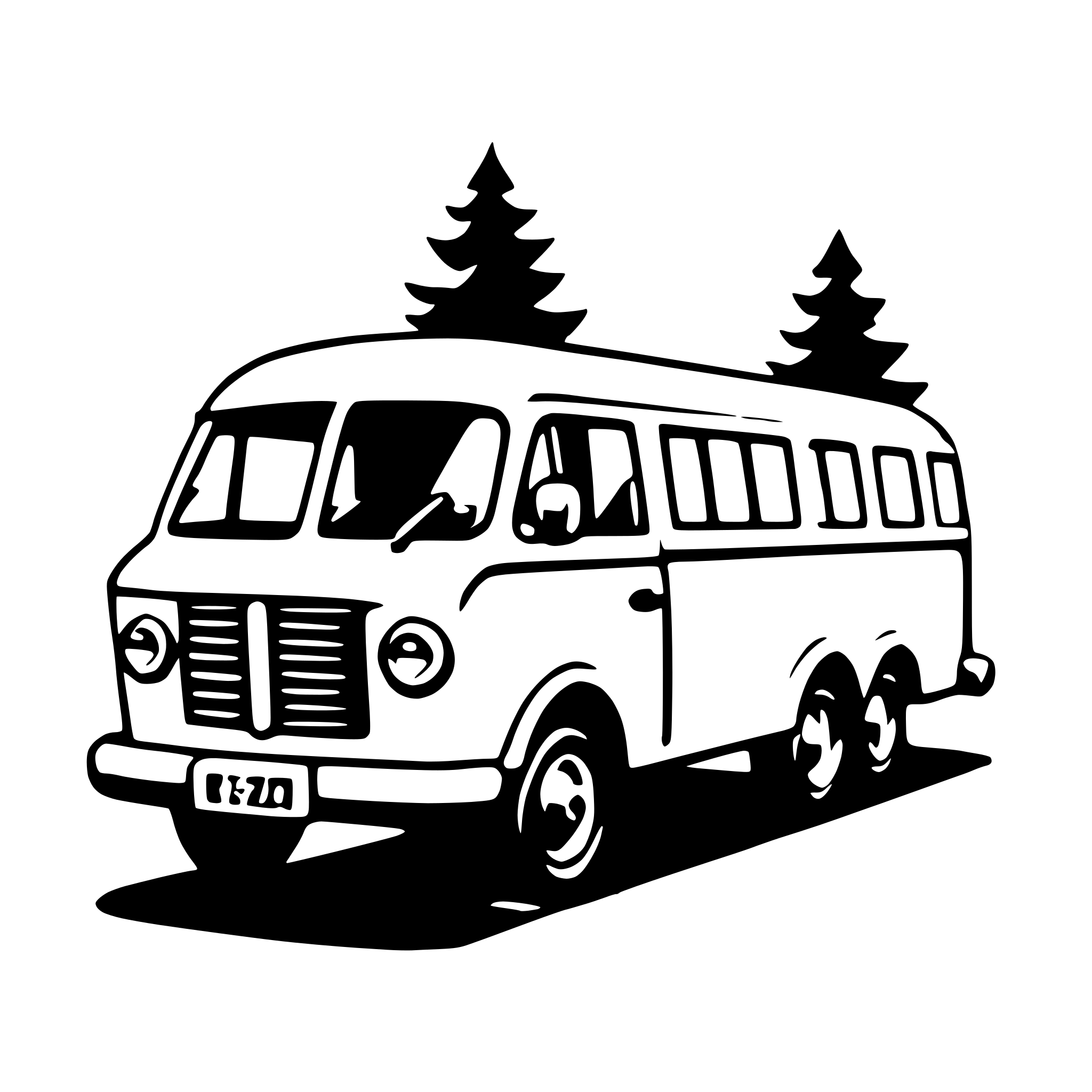 AI-generated SVG of a minibus