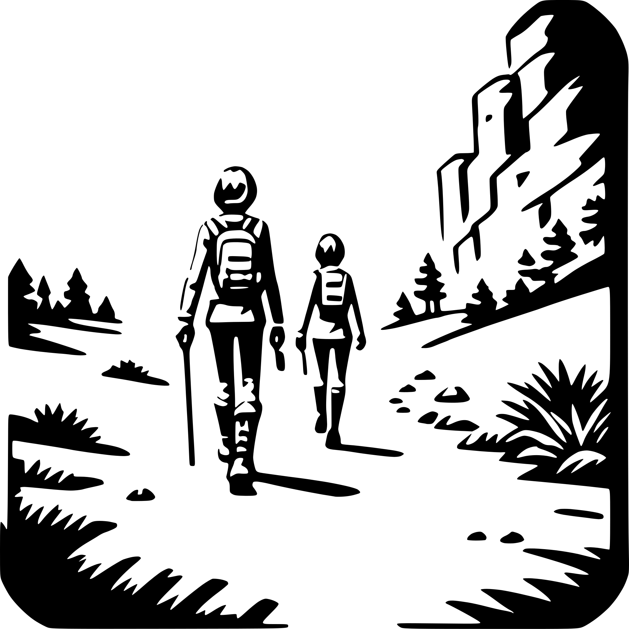 AI-generated SVG of a canyon hiking