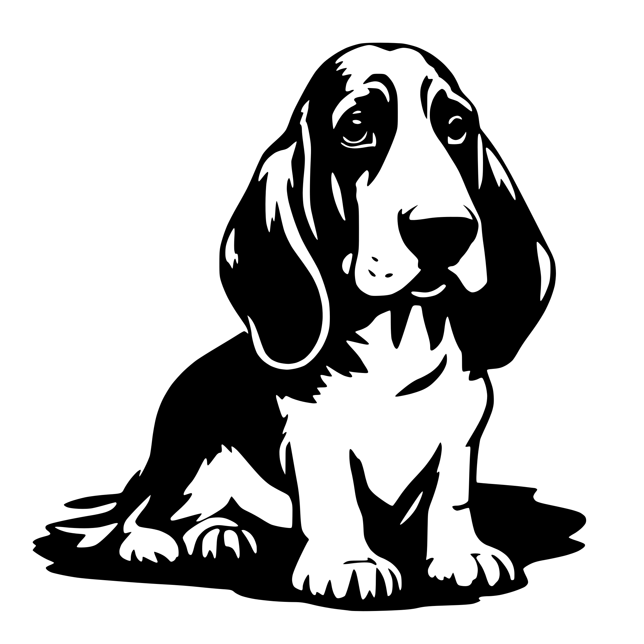 AI-generated SVG of 'a basset hound'