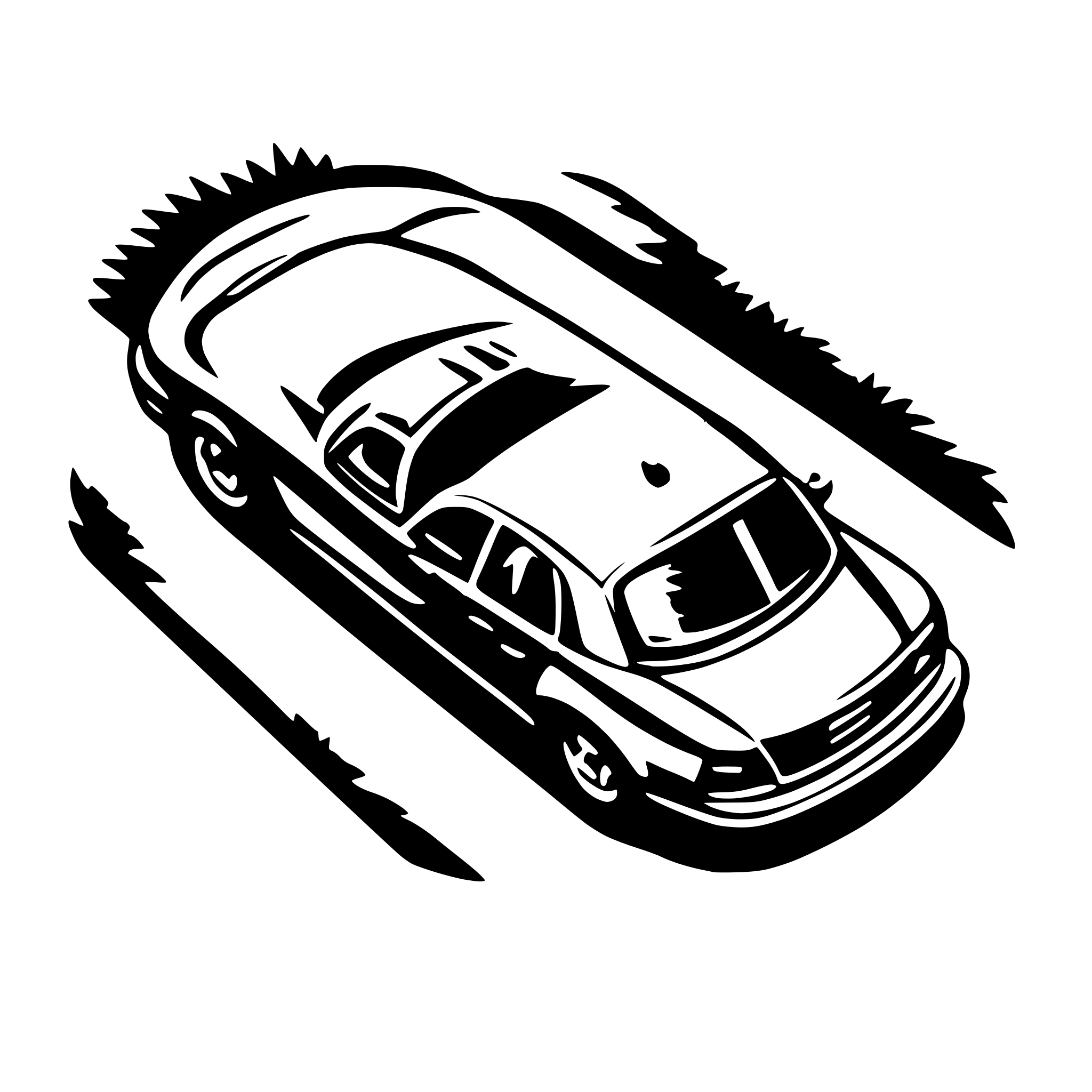AI-generated SVG of a car top view