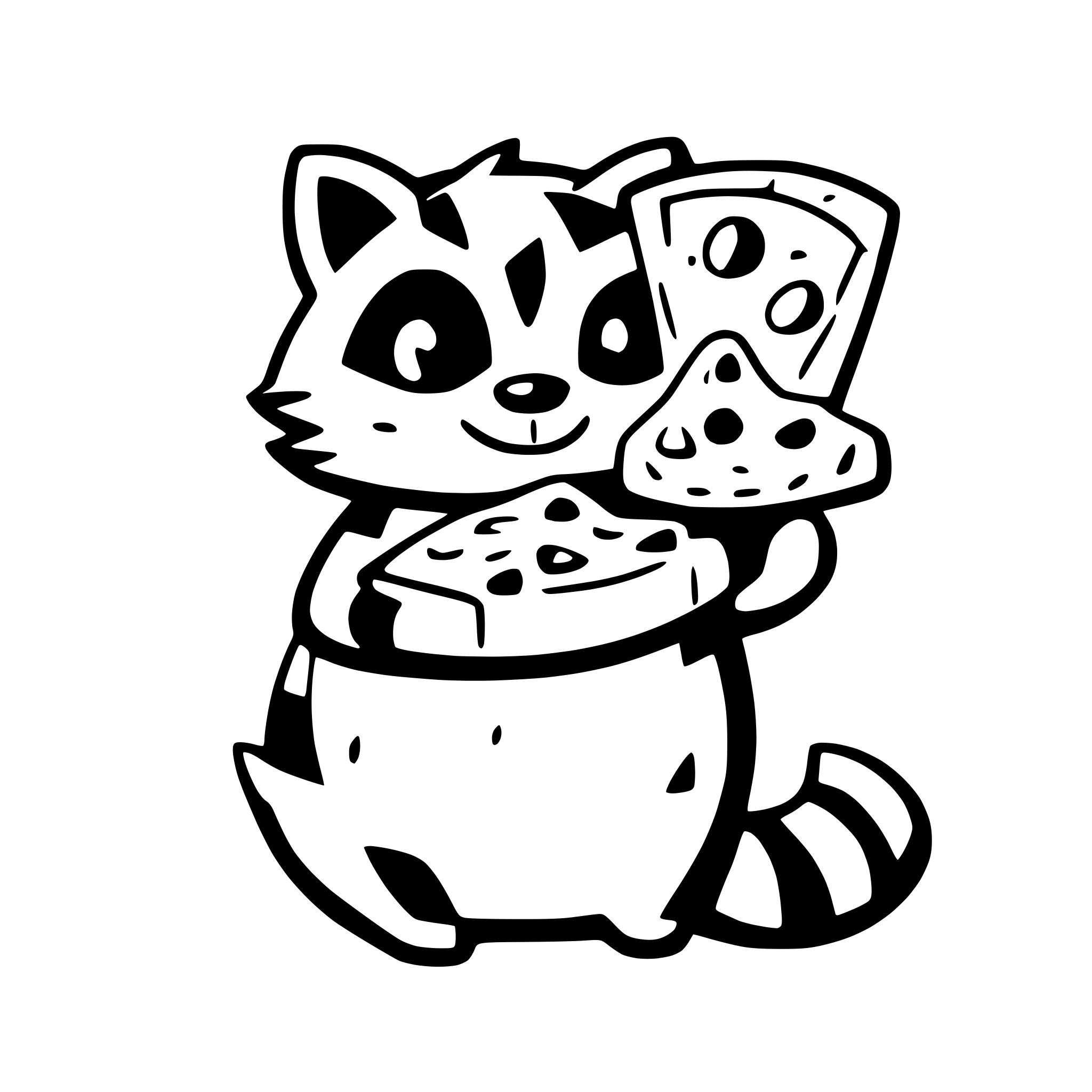 AI-generated SVG of a a raccoon eating a slice of pizza
