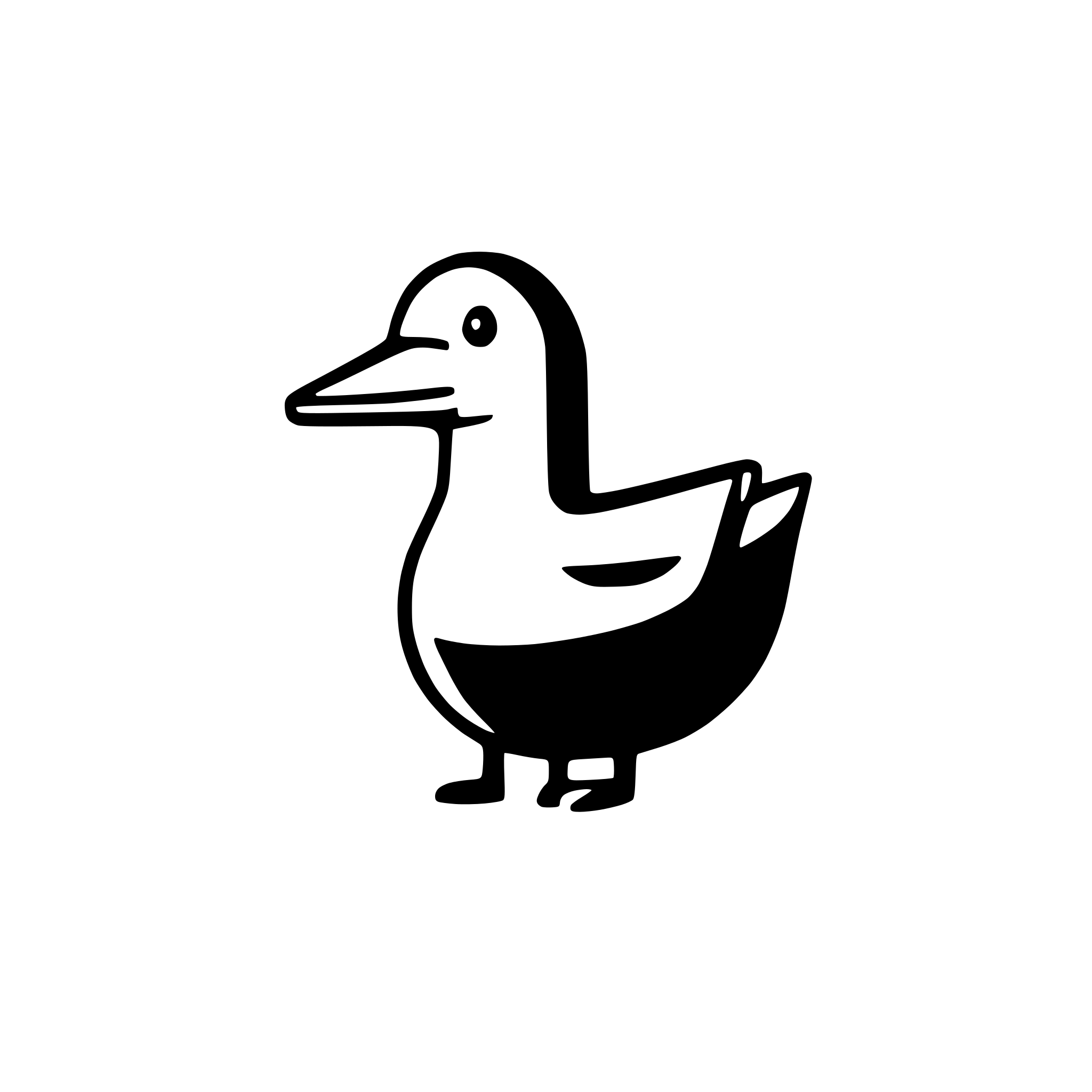 AI-generated SVG of a a very simplistic cartoonish duck whose beak is a book.