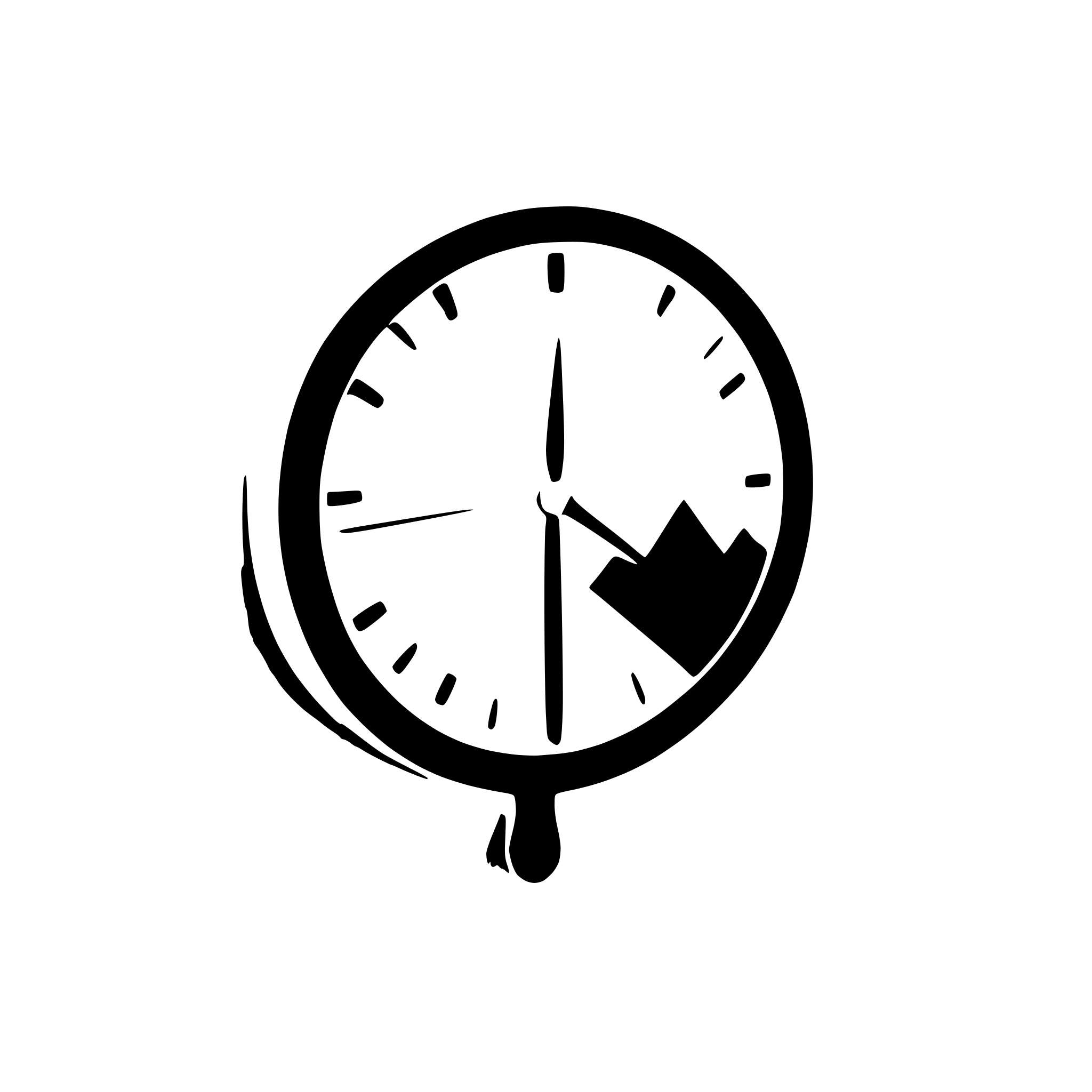 AI-generated SVG of a A minimalistic clock where the pointer is a stock graph line going up