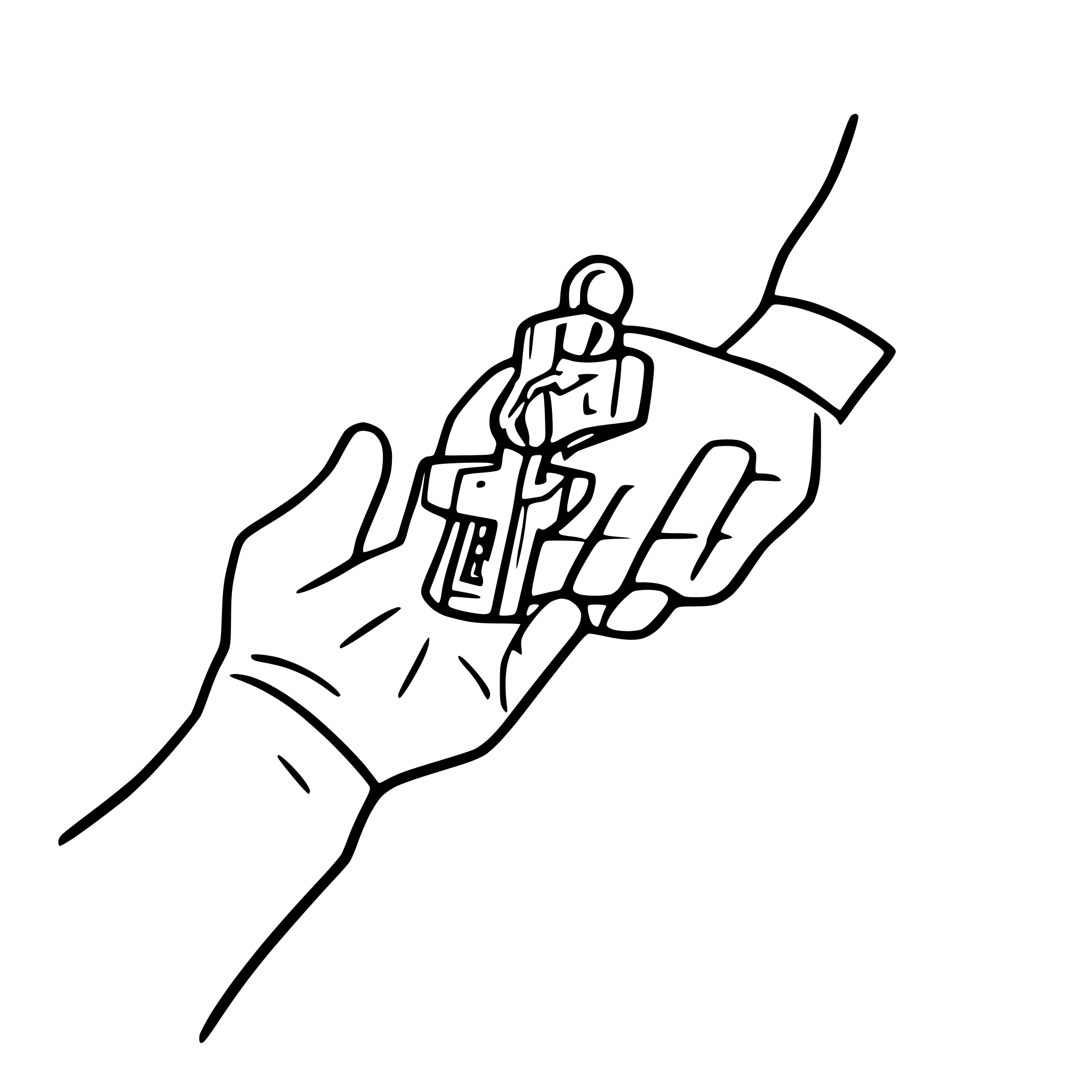 AI-generated SVG of a Two hands , one giving a key to the other.
