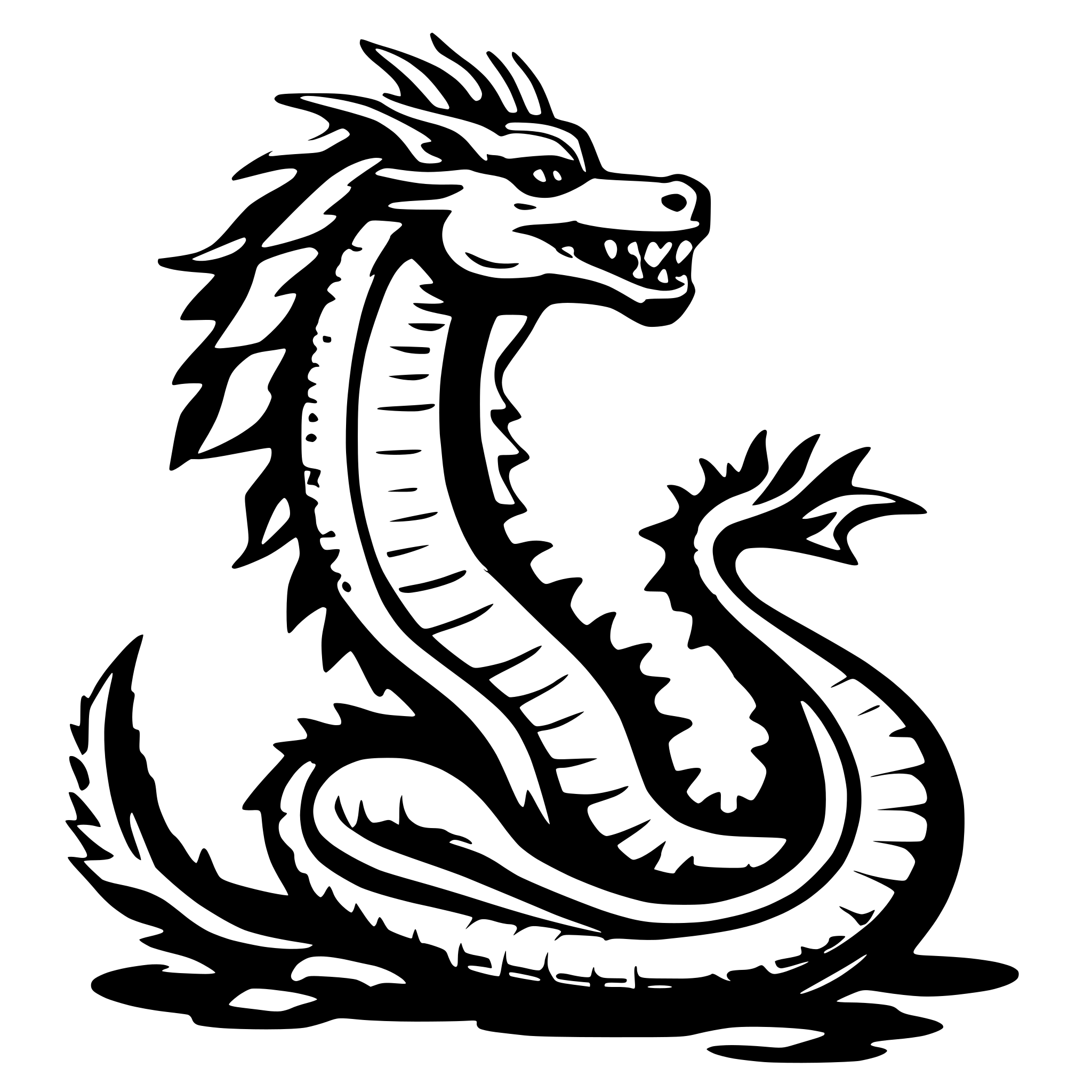 AI-generated SVG of 'chinese green dragon'