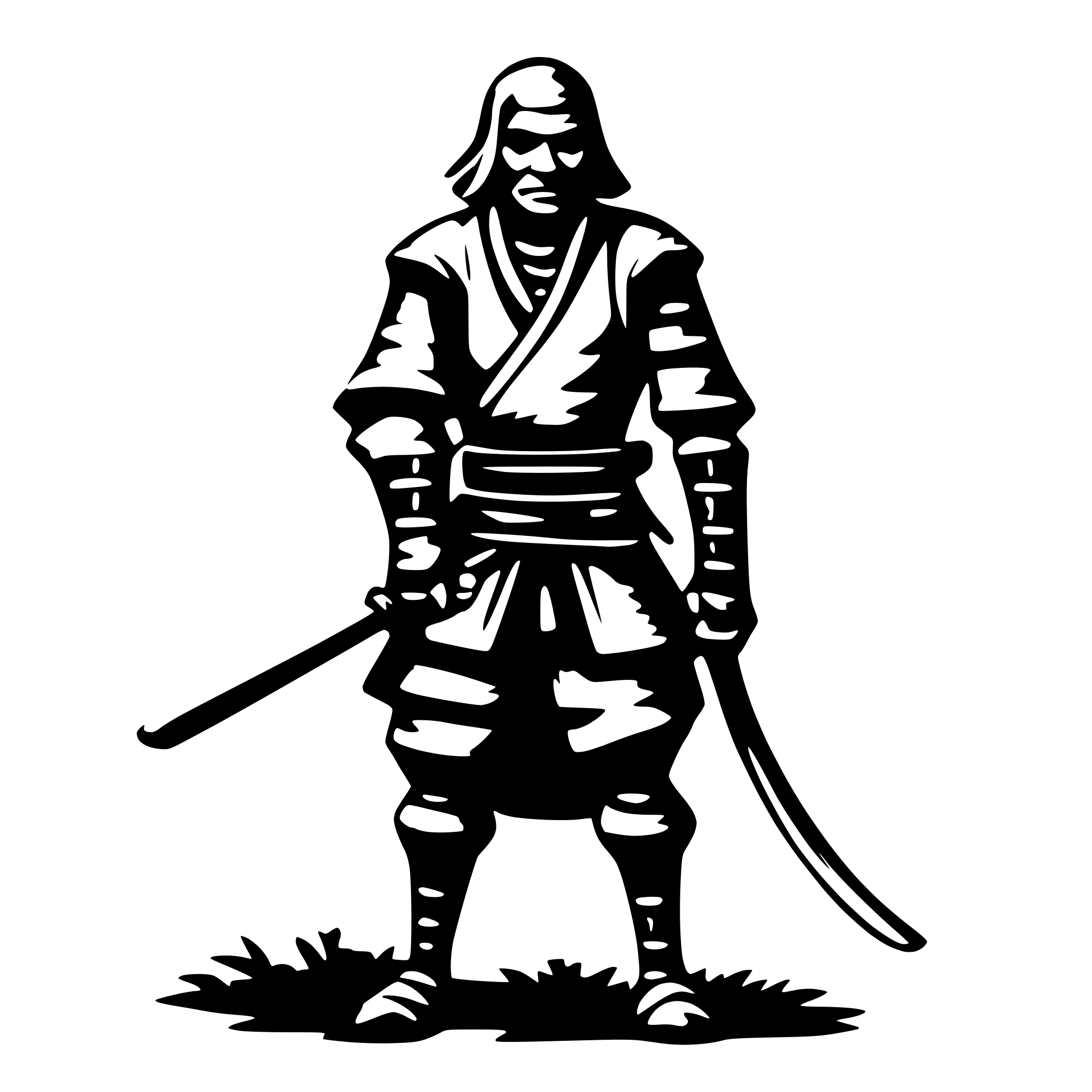 AI-generated SVG of a old samurai