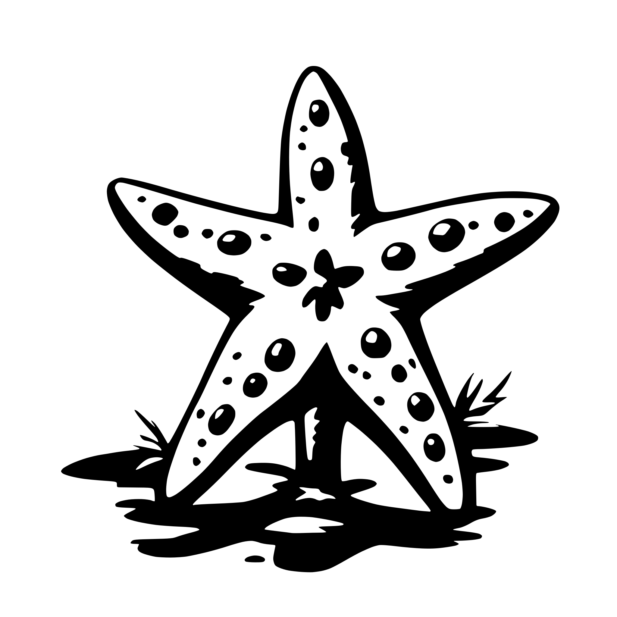 AI-generated SVG of 'starfish cartoon style'