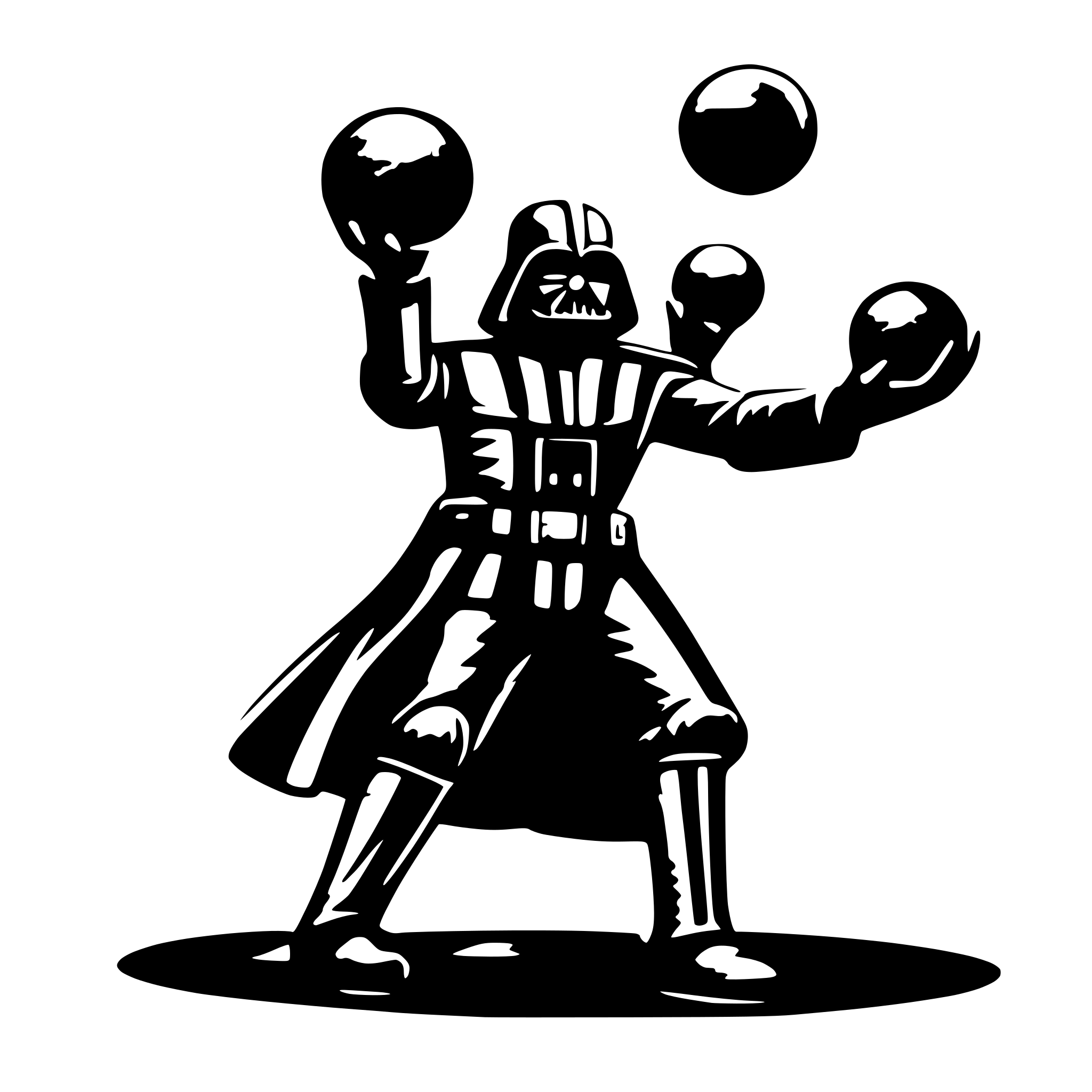 AI-generated SVG of a Darth Vader juggling balls