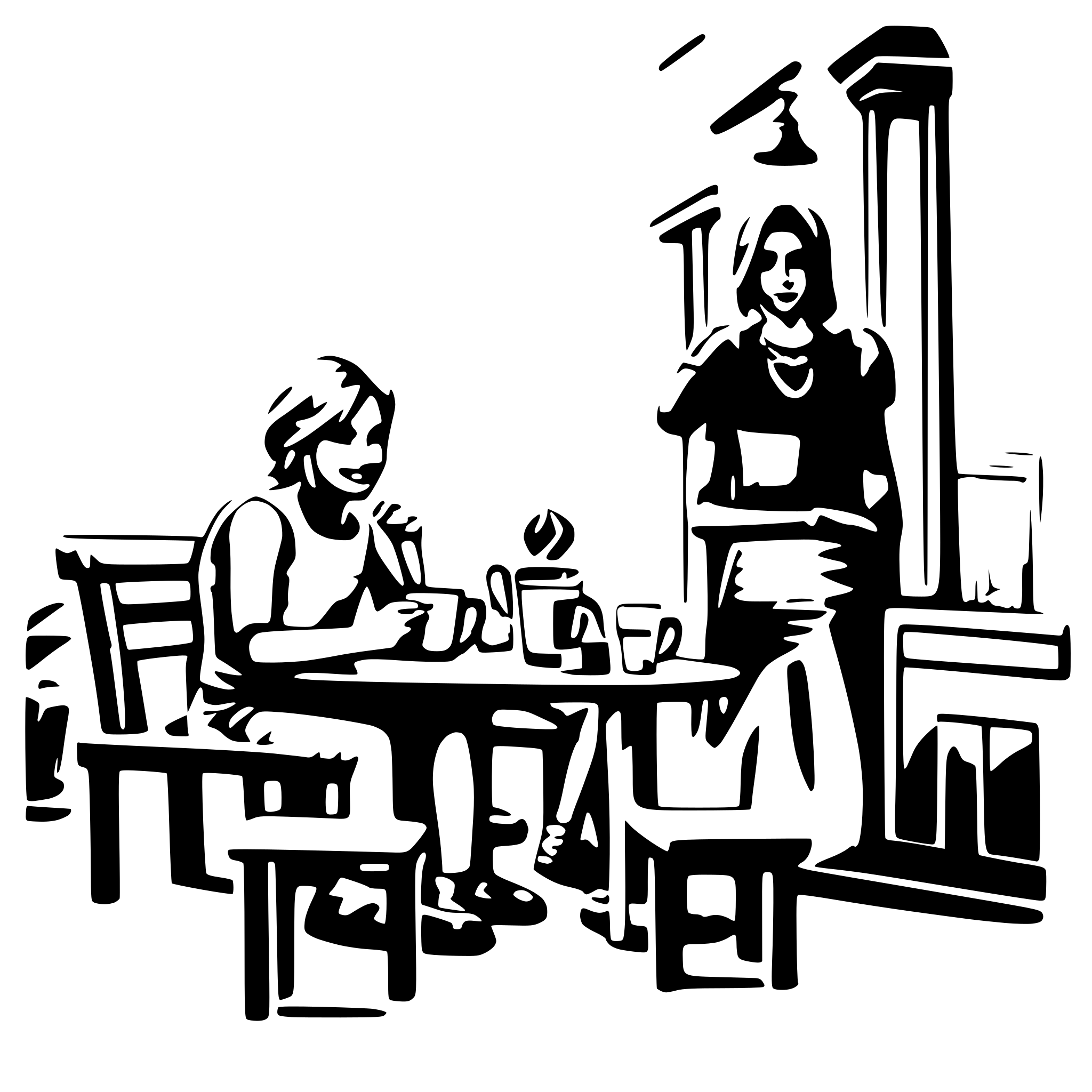 AI-generated SVG of 'global village coffeehouse marathon'